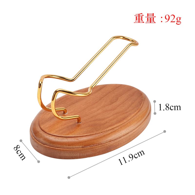 ReignSword Wooden Tobacco Pipe Stand Holder with Display Metal Slots, Family Home Pipe Accessories for Tobacco (Round) - 6