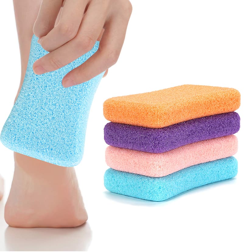 ReignSword 4 Pack Foot Pumice Stone for Callus Removal, Foot Scrubber Dead Skin Exfoliation Foot File Pedicure Tools for Wet and Dry Feet