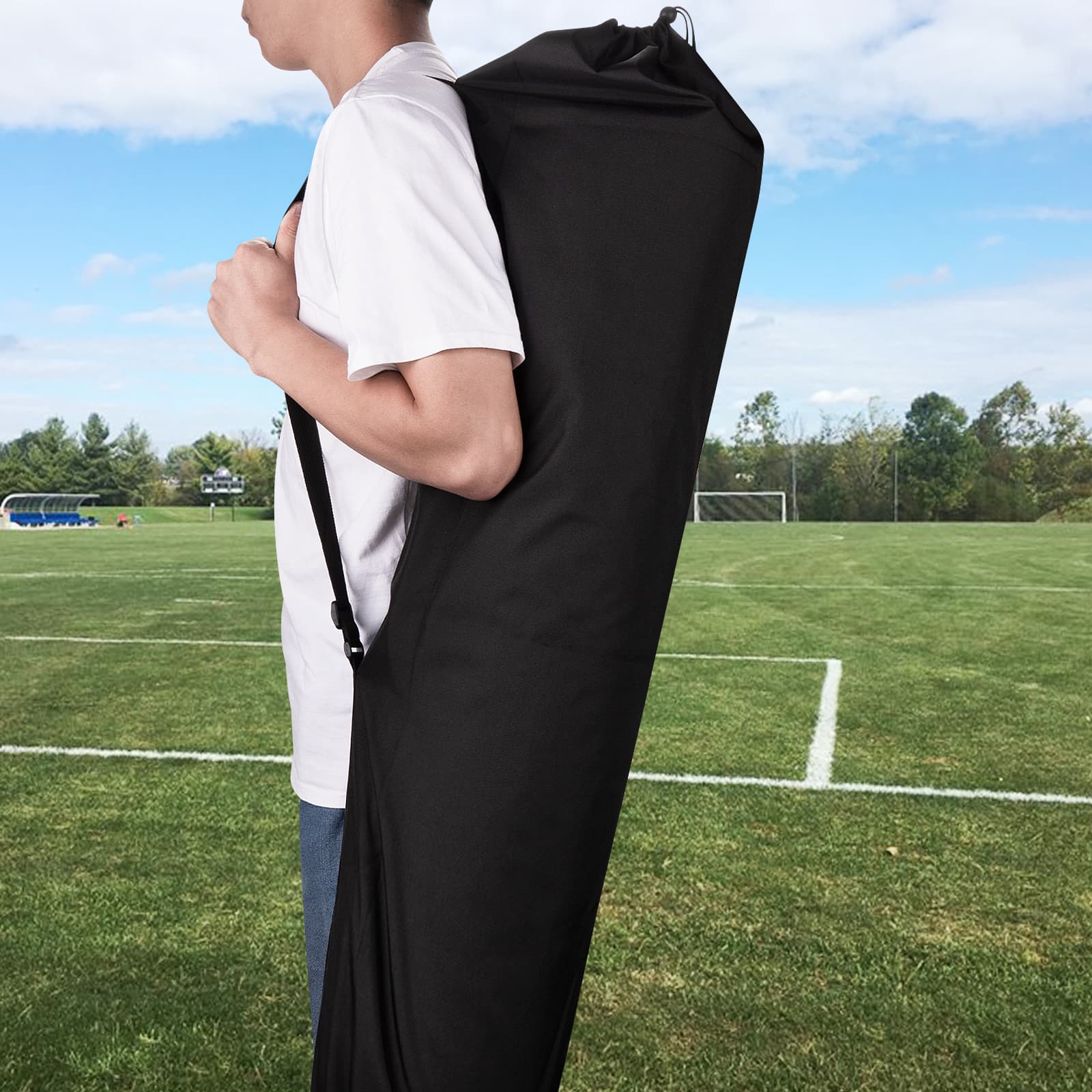 ReignSword Camping Chair Large Replacement Bag, 47 inches Folding Chair Carrying Bag with Adjustable Shoulder Strap and Large Mouth for Sport Events, Compatible with GCI, Coleman, Kijaro (Black) - 5