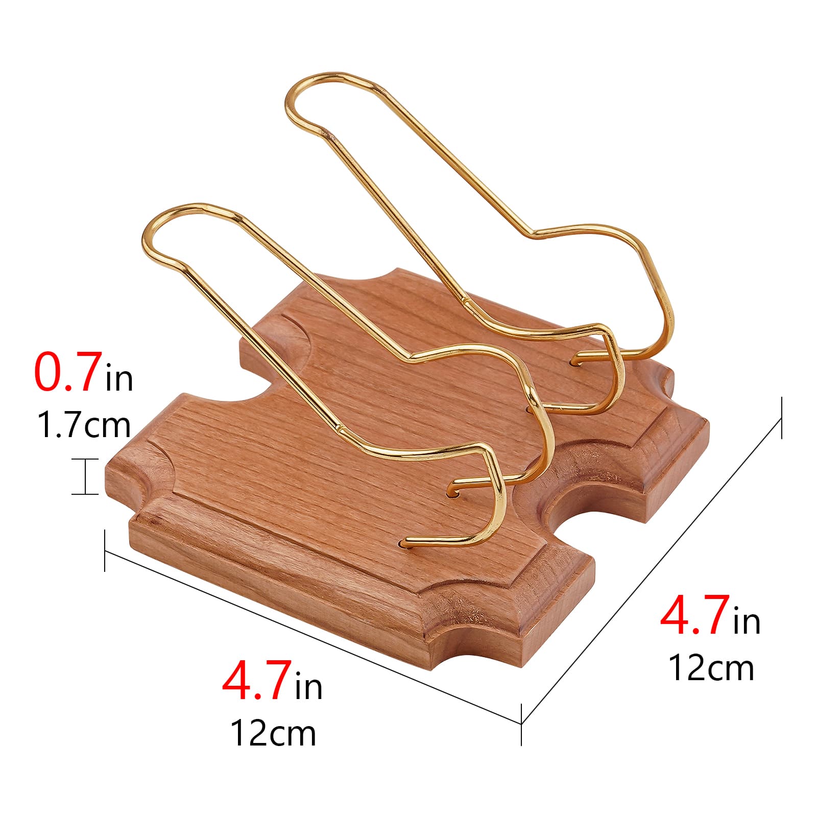 ReignSword Wooden Tobacco Pipe Stand Holder with 2 Display Metal Slots, Family Home Pipe Accessories for Tobacco - 1