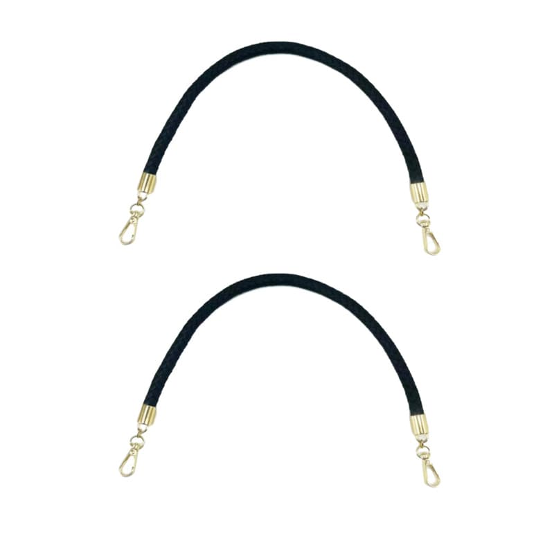 ReignSword Vegan Leather Purse Strap, 2 Pcs Braided Purse Replacement Handle for Women's Shoulder Bag, Handbag Handles (Black, Gold Hook) - 6