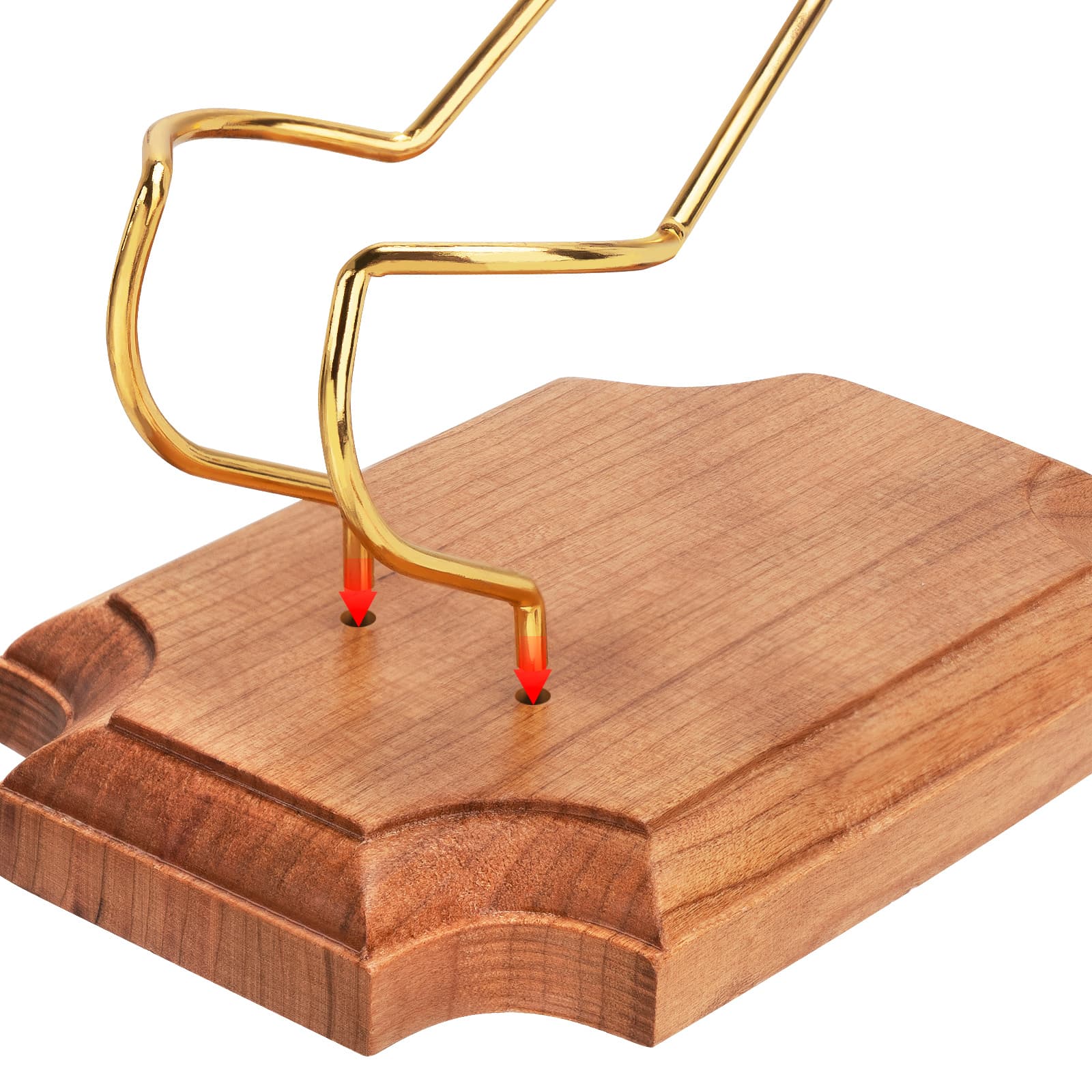 ReignSword Wooden Tobacco Pipe Stand Holder with Display Metal Slots, Family Home Pipe Accessories for Tobacco (Diamond) - 2