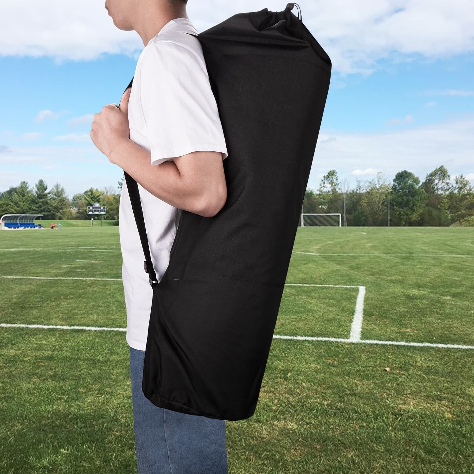 ReignSword Camping Chair Large Replacement Bag, 31 inches Folding Chair Carrying Bag with Adjustable Shoulder Strap and Large Mouth for Sport Events, Compatible with GCI, Nice C, Cascade (Black) - 4