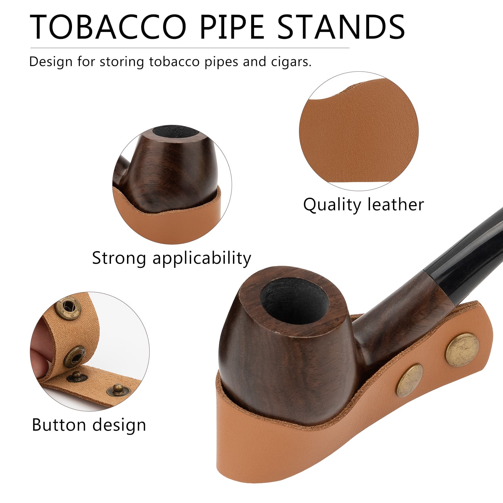 ReignSword Tobacco Pipe Stand Holder, Portable Cigar Holder Family Home Pipe Accessories for Tobacco - 2