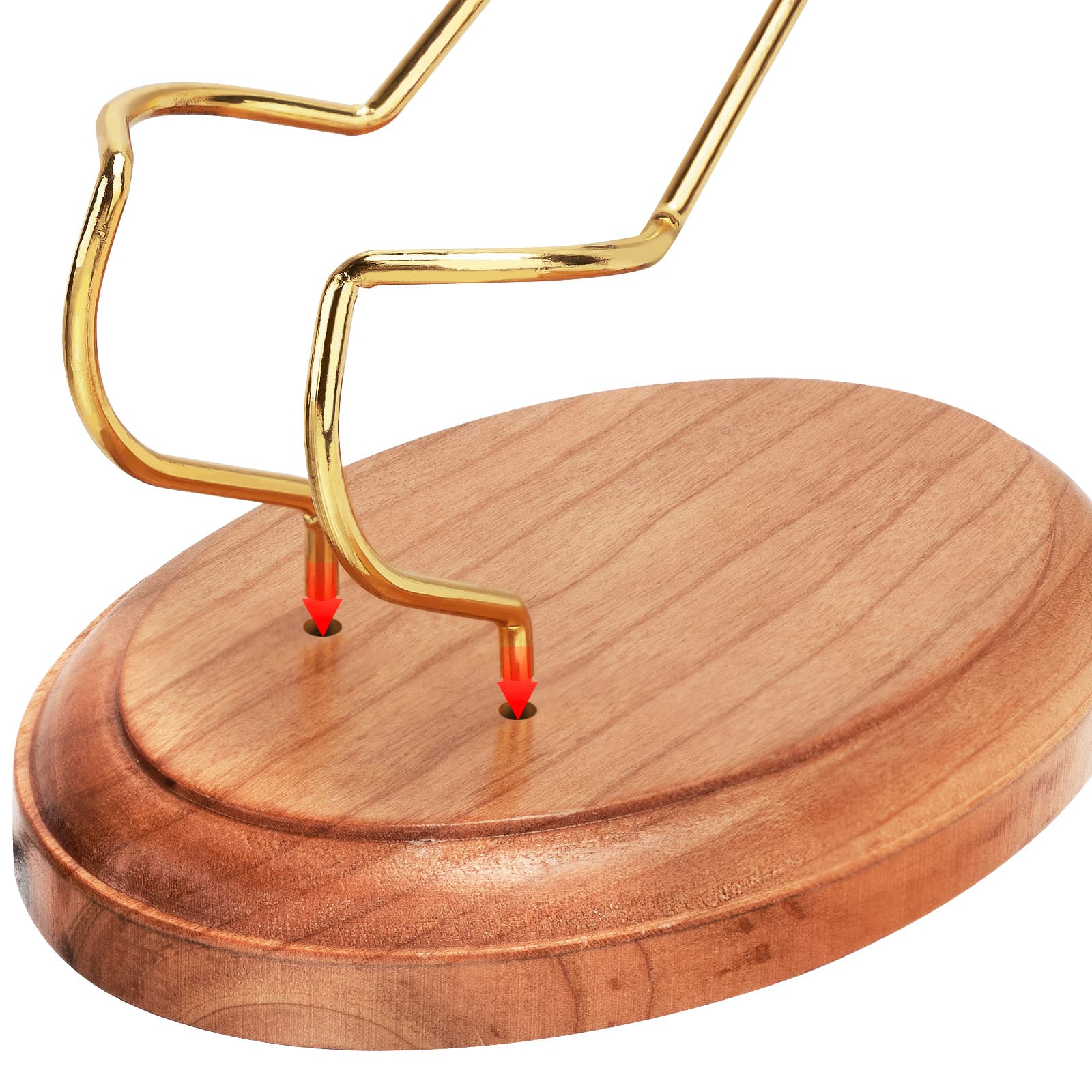 ReignSword Wooden Tobacco Pipe Stand Holder with Display Metal Slots, Family Home Pipe Accessories for Tobacco (Round) - 2