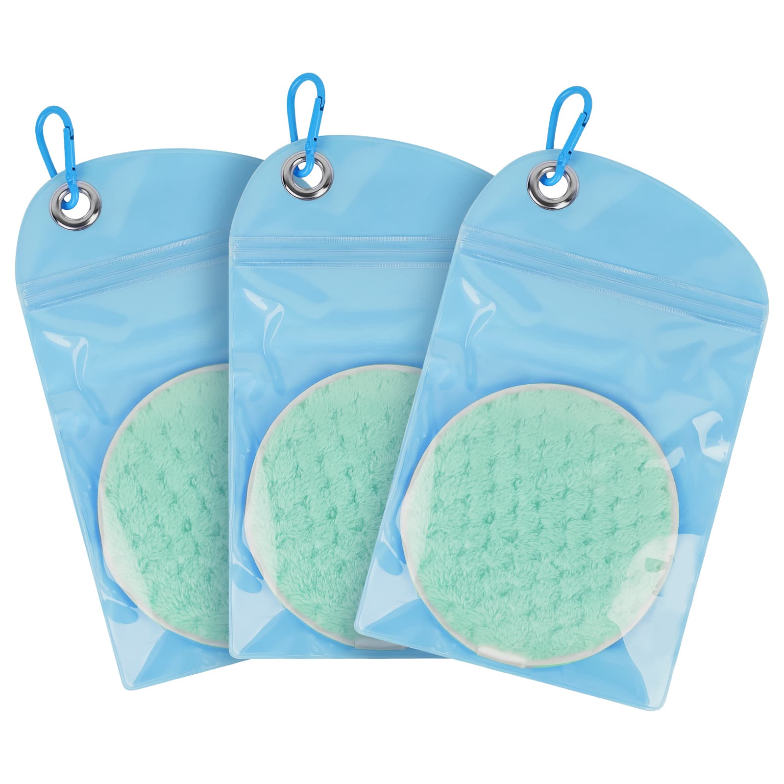 ReignSword Sand Remover for Beach, Reusable Sand Wipe Off Mitts with Carabiner, Talc-Free Sand Off Bags for Beach Vacation Camping Essentials (Green) - 5
