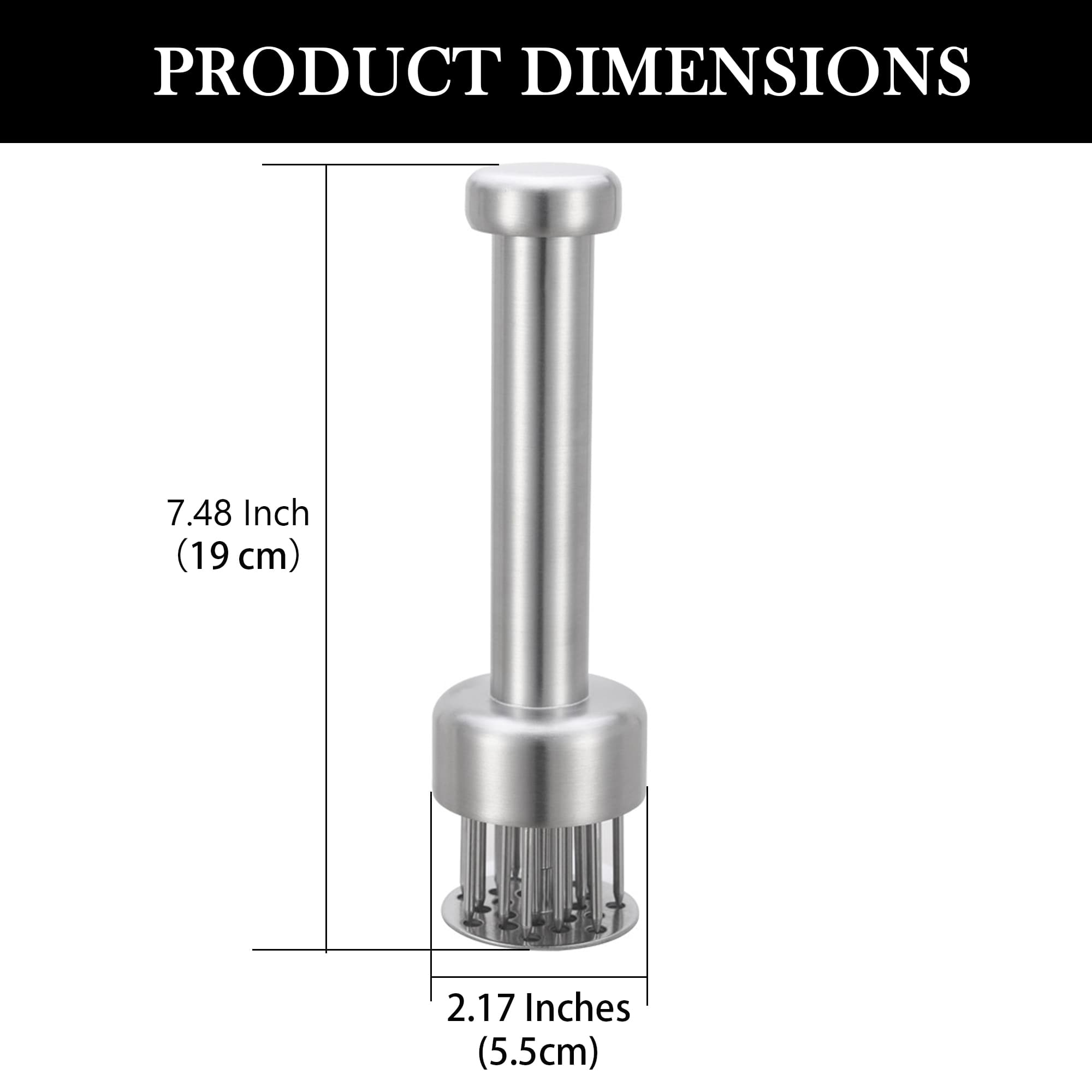 ReignSword Stainless Steel Meat Tenderizer Tool, Meat Tenderizer and Pounder with 21 Sharp Needles, Meat Tenderizer Mallet for Kitchen Tenderizing Steak, Beef, Chicken, Pork (Dishwasher Safe) - 1