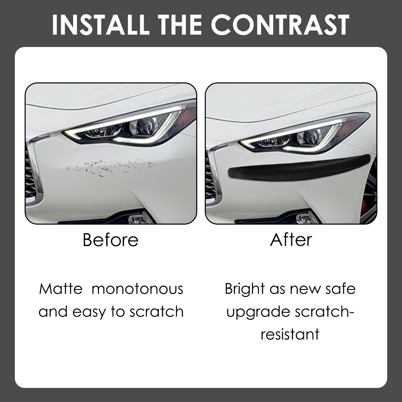 ReignSword 4 Pcs Car Corner Bumper Guard Strip, Anti-Scratch Protector Trim Strips, Universal for Cars SUV Pickup Truck (Black) - 3