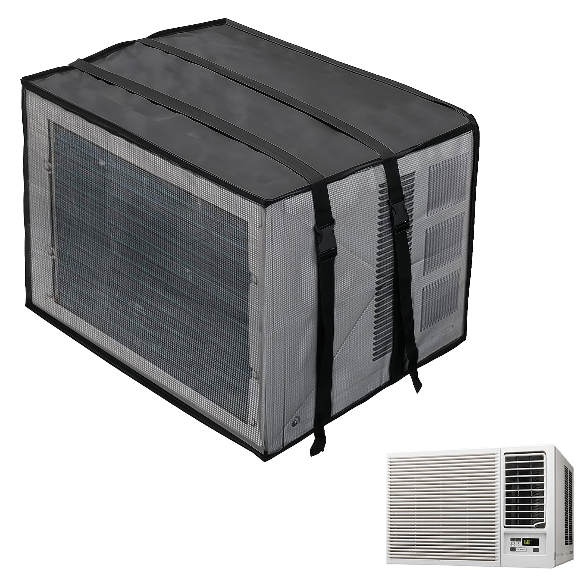 ReignSword Outside Mesh Window Air Conditioner Cover, Window Ac Unit Cover to Protect Against Leaves, Weeds and Debris (21.6''W x 14.9''D x 16.1''H) - 3