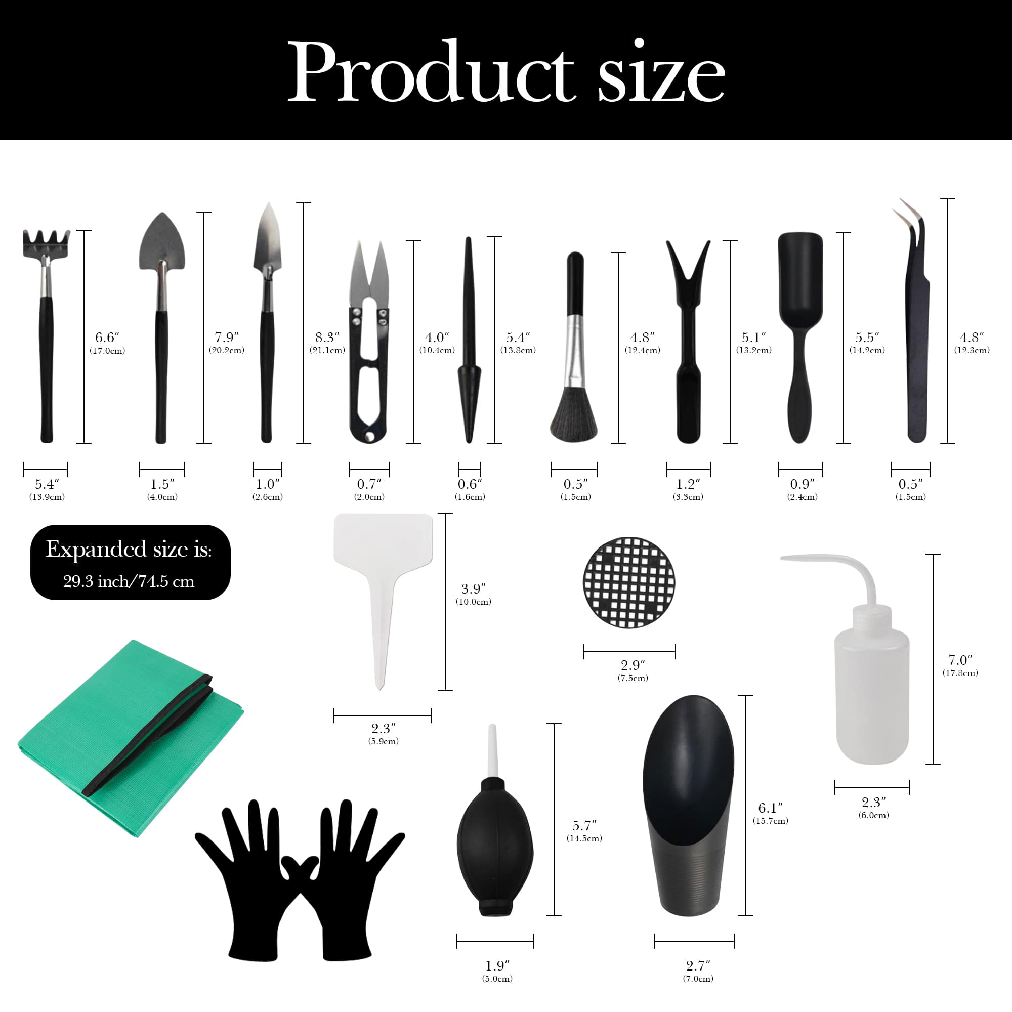 ReignSword 30 Pcs Gardening Tools Set, Handhold Transplanting Succulent Tools Kits, Multifunction Bonsai Tools Included Various Parts, Fits Succulent, Potted Plants Transplant - 1
