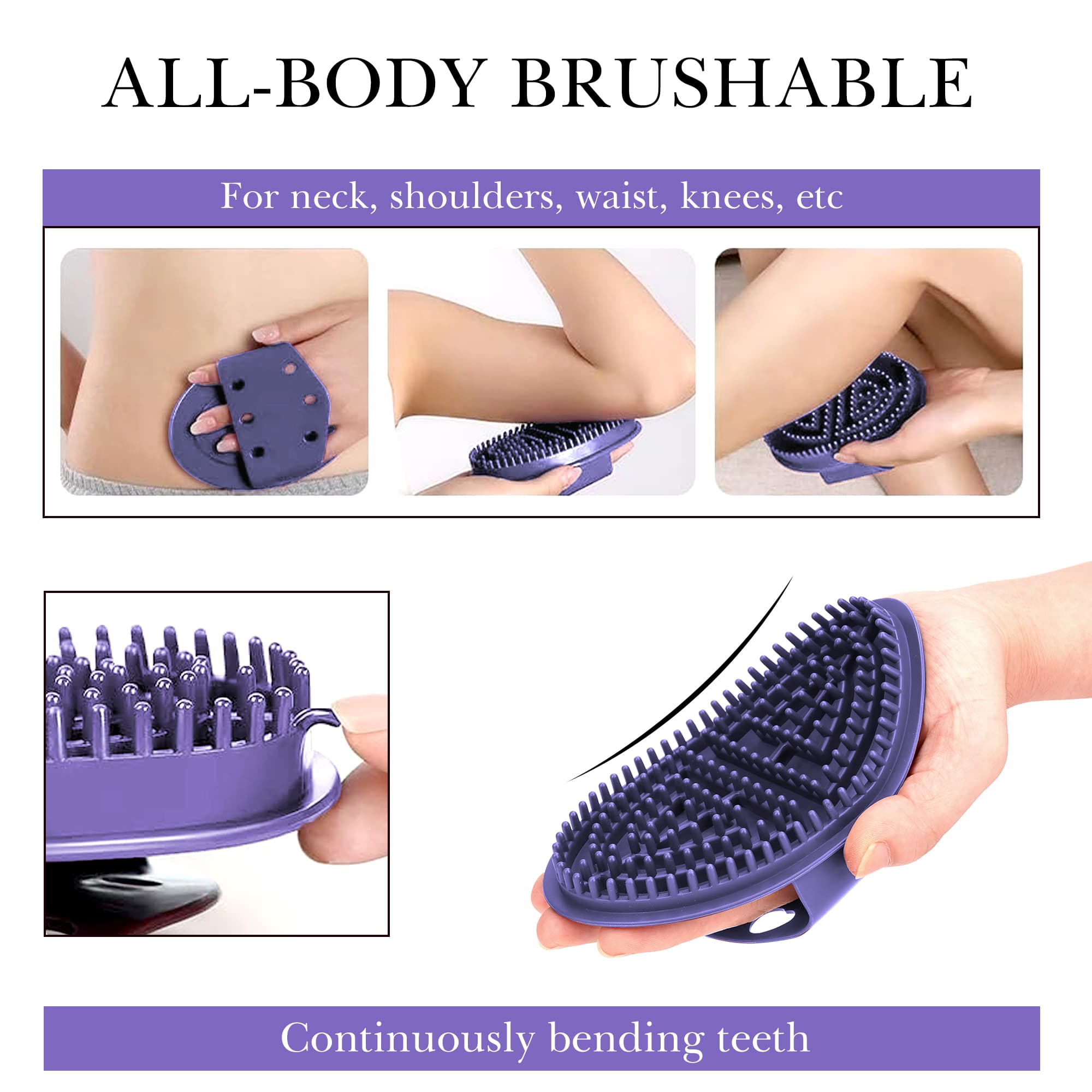 ReignSword 2Pcs Meridian Brush Massage Set, Beauty Salon Professional Acupressure Comb, Full Body Relaxation Therapy Tools, Portable Handheld Cepillo De Meridianos Para Masajes (Purple) - 2