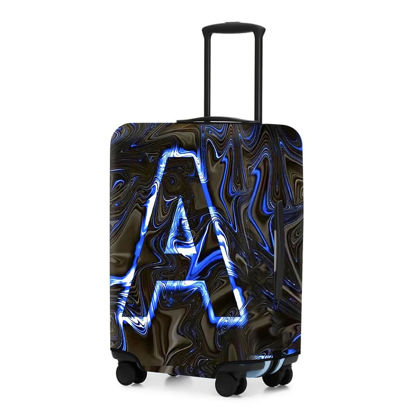 ReignSword Luggage Covers for Suitcase Tsa Approved, Travel Suitcase Cover Protector Fits 22-24 Inch Luggage, Washable Baggage Covers (M, Personality Cyber ​​9)