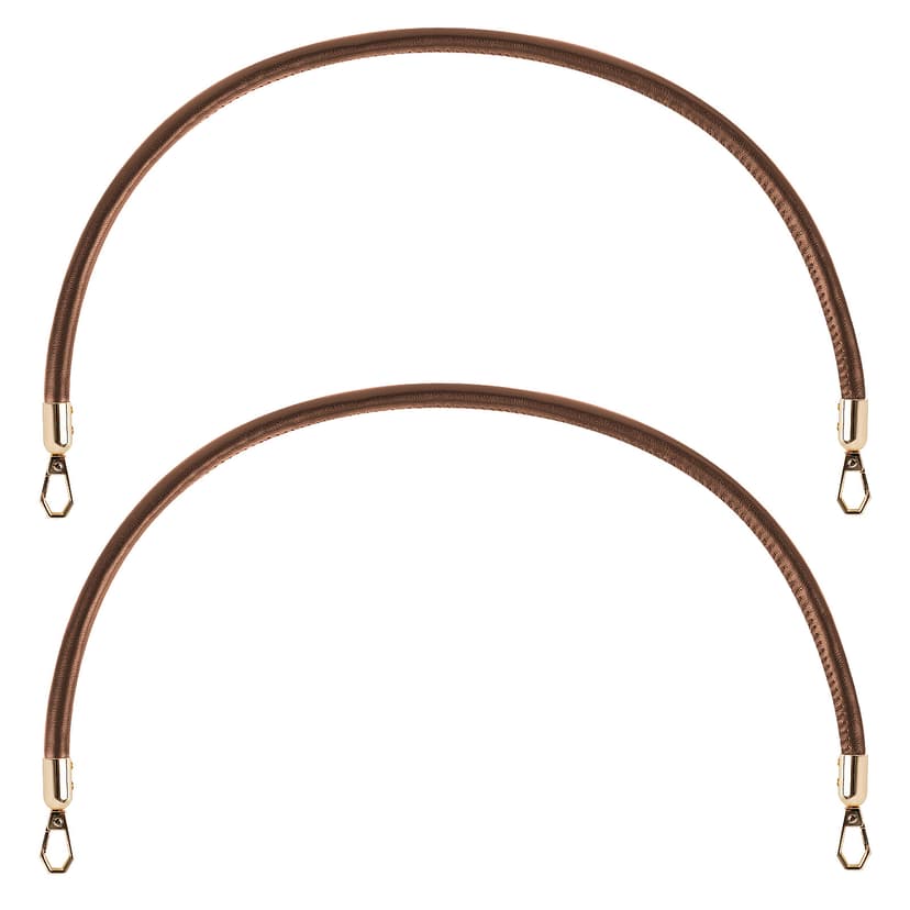 ReignSword 2 Pcs Vegan Leather Handbag Handles, 10MM/60CM Vegan Leather Shoulder Bag Straps, Purse Straps for Women's Handbag Tote Bag Handles Replacement (Brown, Gold Hook)