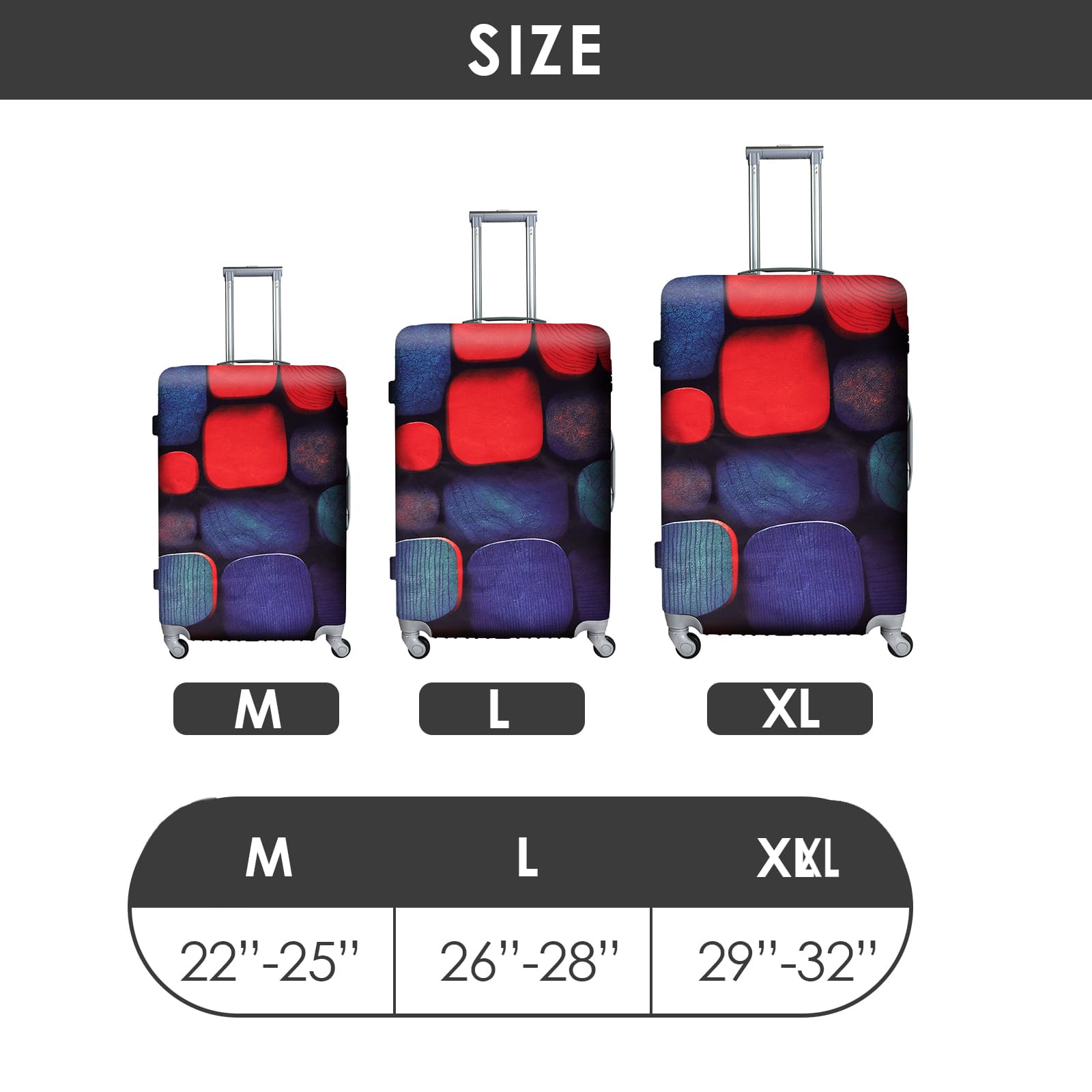 ReignSword Travel Luggage Cover Suitcase Protector Fit 22-24 Inch Luggage, Washable Luggage Covers for Suitcase Tsa Approved (H943, M) - 1