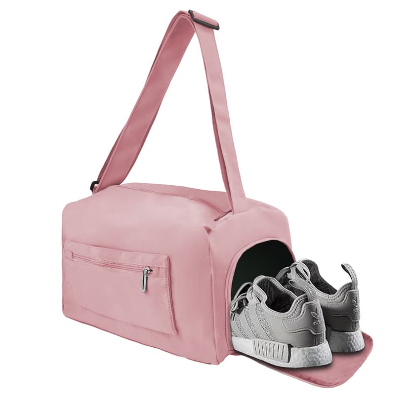 ReignSword Gym Bag with Shoes Compartment, Waterproof Travel Sports Duffle Bag, Weekender Overnight Carry on Duffel Bag for Women (Pink)