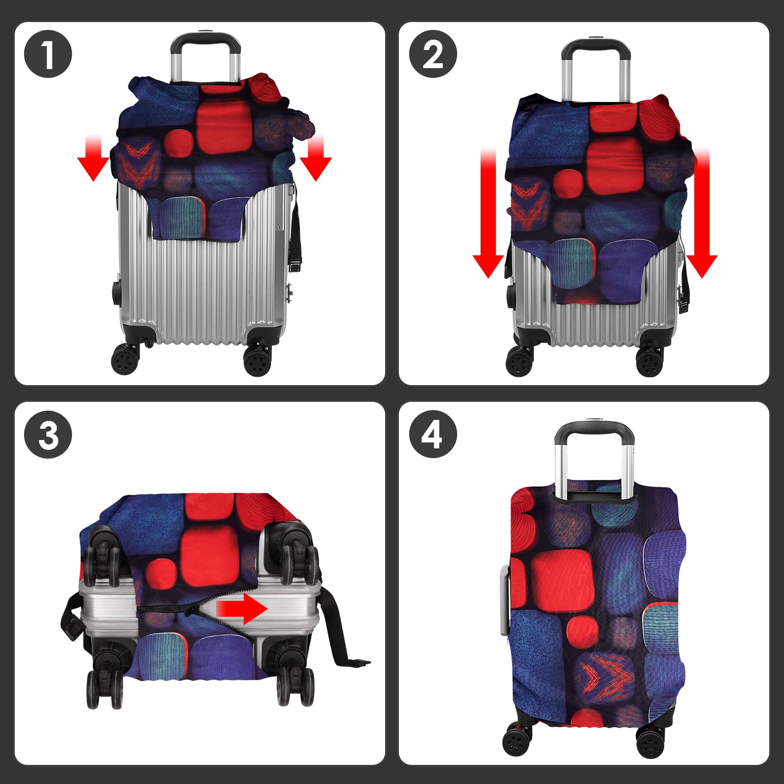 ReignSword Travel Luggage Cover Suitcase Protector Fit 29-31 Inch Luggage, Washable Luggage Covers for Suitcase Tsa Approved (H943, XL) - 4