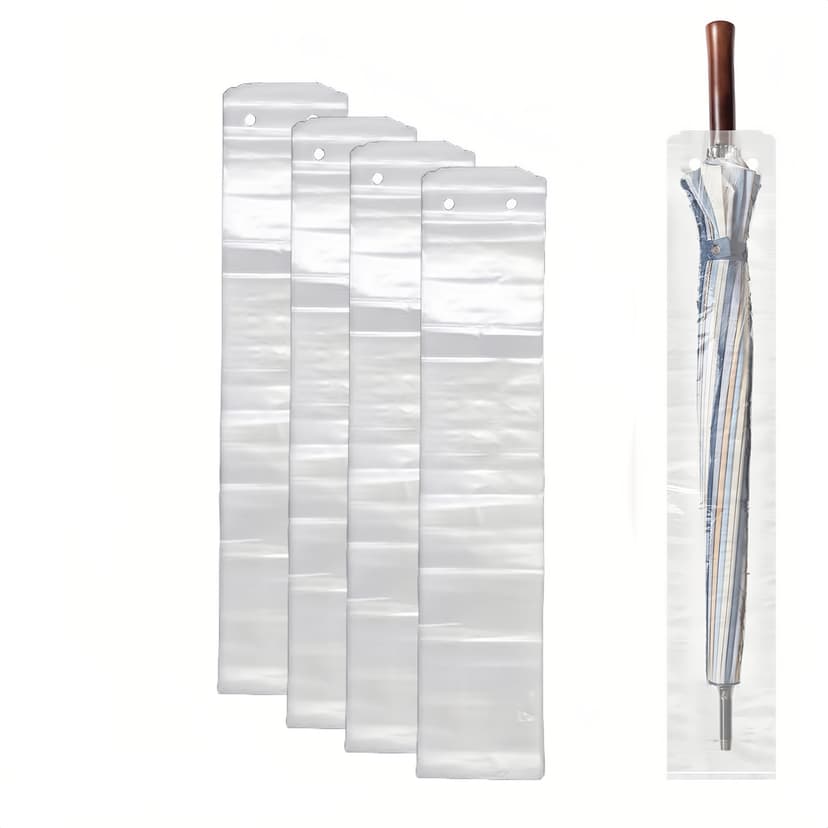 ReignSword 100 Pcs Disposable Clear Wet Umbrella Covers for Long Umbrella, Plastic Umbrella Rain Bags for Machine, Waterproof Umbrella Sleeve to Keep Lobby Floors Dry