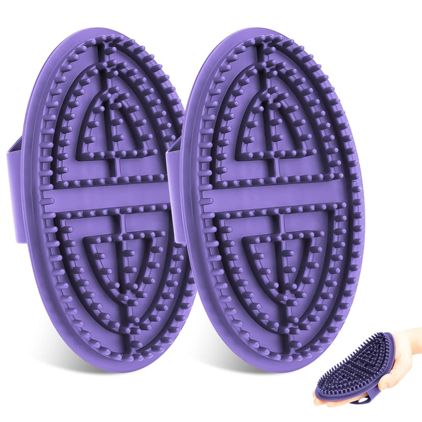 ReignSword 2Pcs Meridian Brush Massage Set, Beauty Salon Professional Acupressure Comb, Full Body Relaxation Therapy Tools, Portable Handheld Cepillo De Meridianos Para Masajes (Purple)