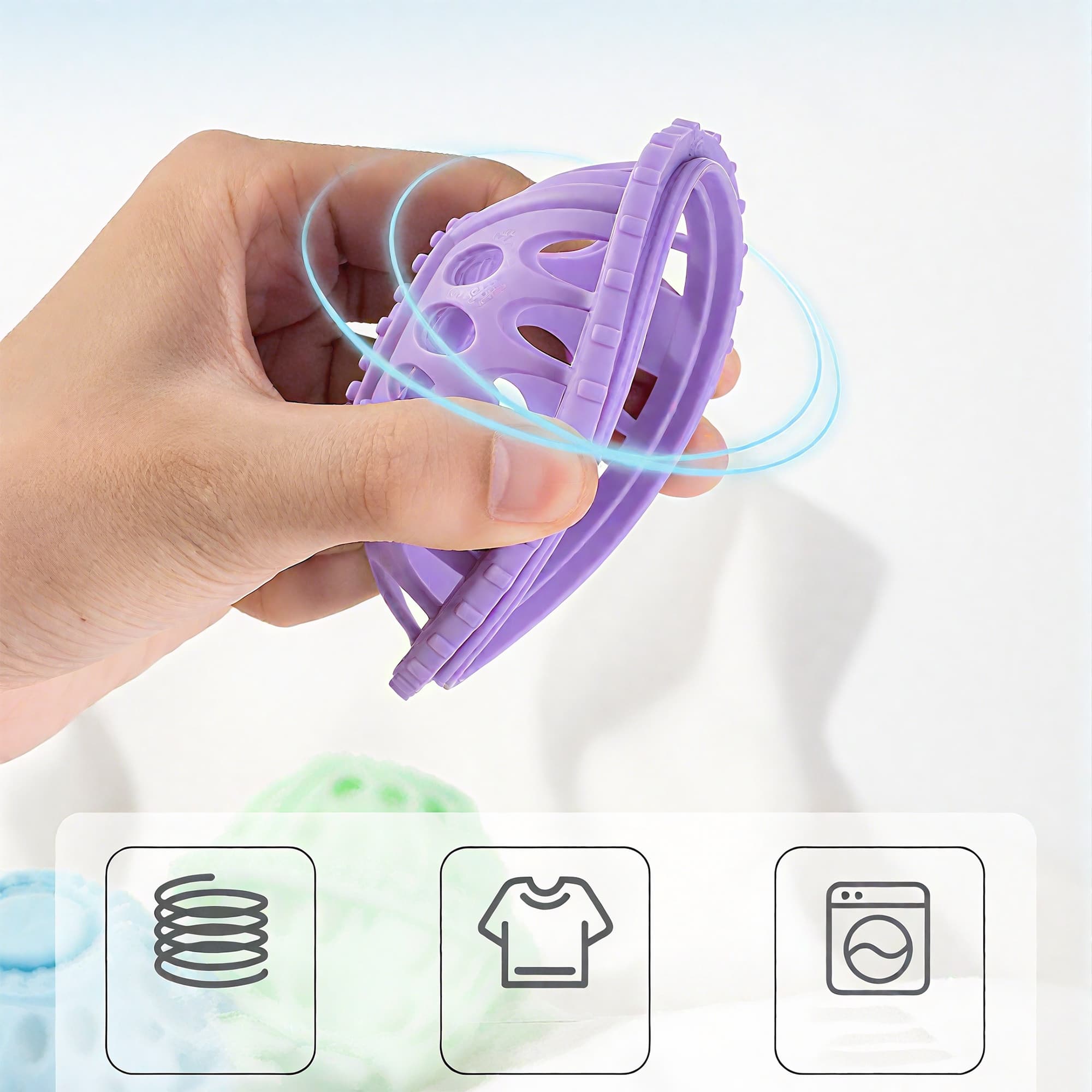 ReignSword 4 Pack Pet Hair Remover for Laundry, Anti-Entanglement Reusable Floating Dog Cat Fur Dryer Catcher Balls for Washing Machine, Lint Trap Cleaner & Pet Hair Lint Catcher for Clothes - 5