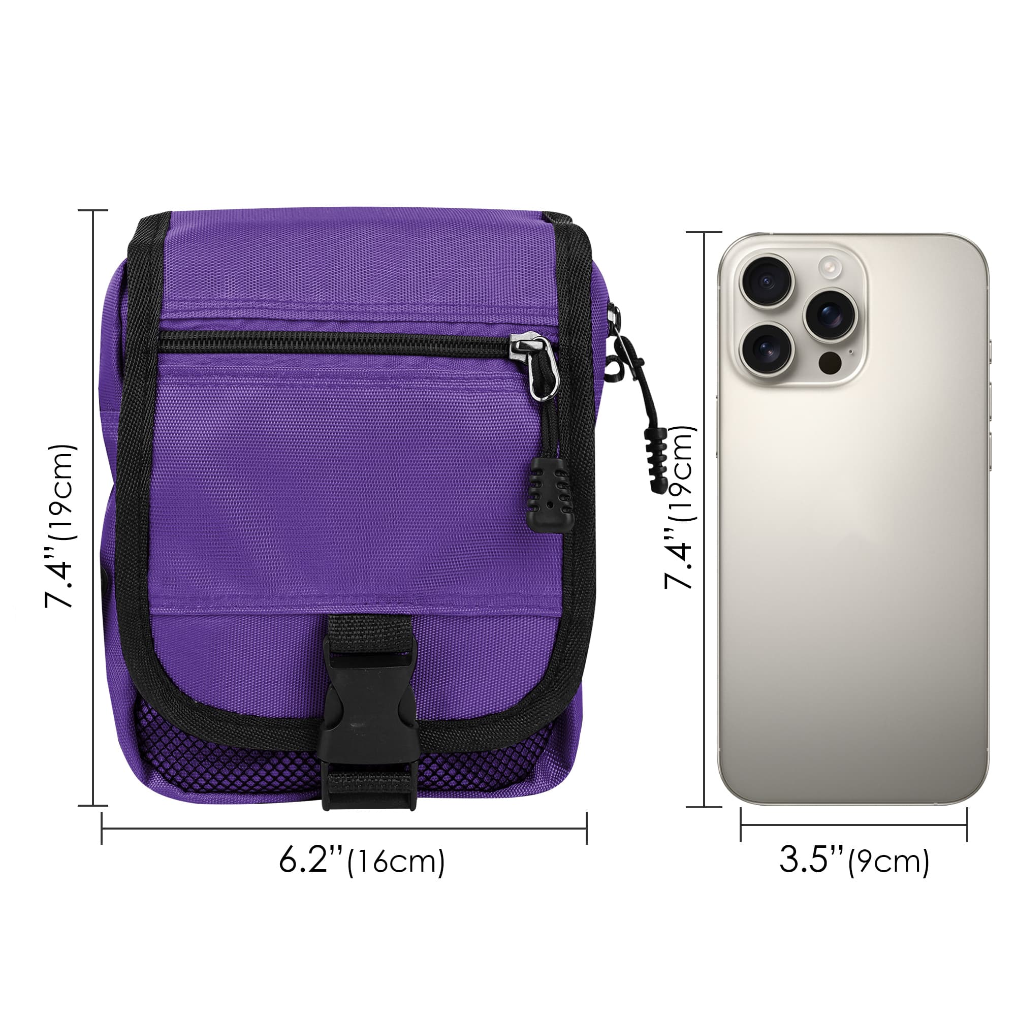 ReignSword Mini Crossbody Bags for Men Women, Small Messenger Bag Shoulder Pouch, Adjustable Crossbody Sling Bag Purse for Travel Sports (Purple) - 4