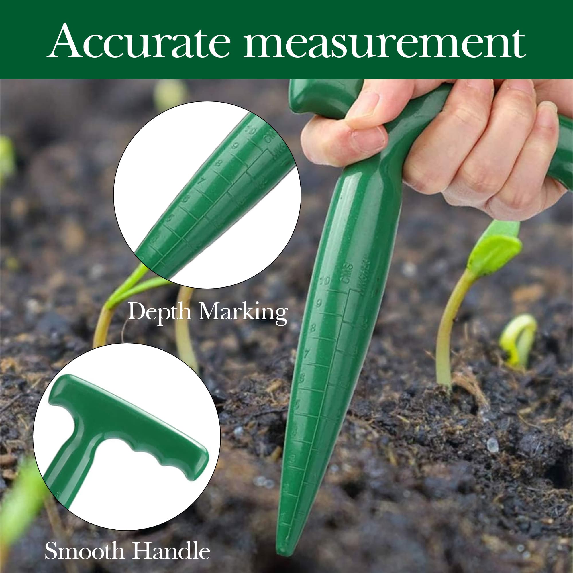ReignSword 12 Pcs Handhold Seed Spreader Set, Mini Sowing Seeds Dispenser Fits Lawn & Garden Use, Multifunction Small Garden Tools Contains Digging, Weeding, Loosening Soil, Transplanting - 3