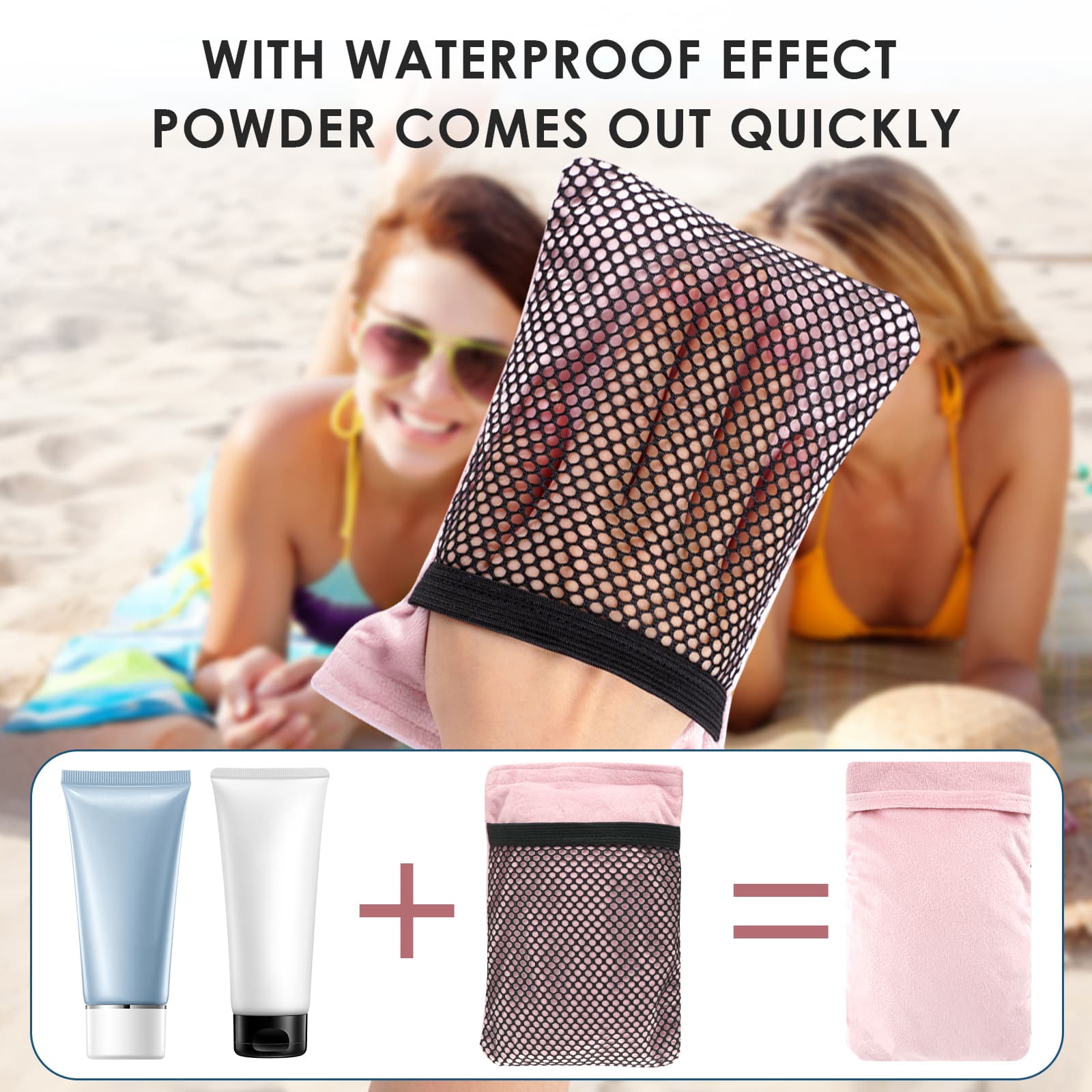 ReignSword  2 Pack Sand Remover for Beach, Sand Removal Bags, Skin-Friendly Sand Off Bags, Beach Vacation Camping Accessories Essentials (Pink) - 4