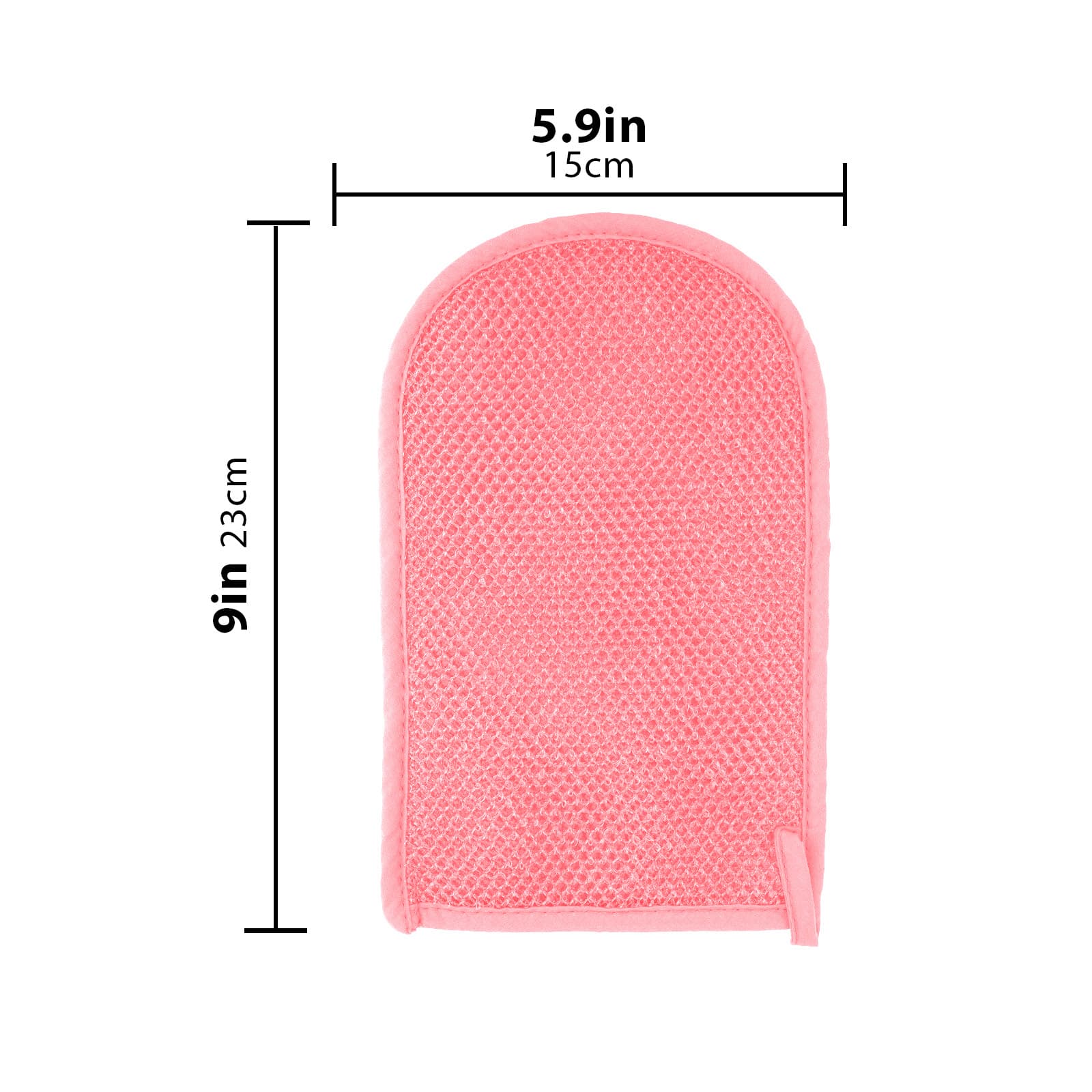 ReignSword 3 Pack African Net Sponge Exfoliating Glove, Deep Cleaning Bath Sponge Body Scrubber for Dead Skin, Exfoliating Shower Gloves for Men and Women (White, Yellow, Pink) - 2