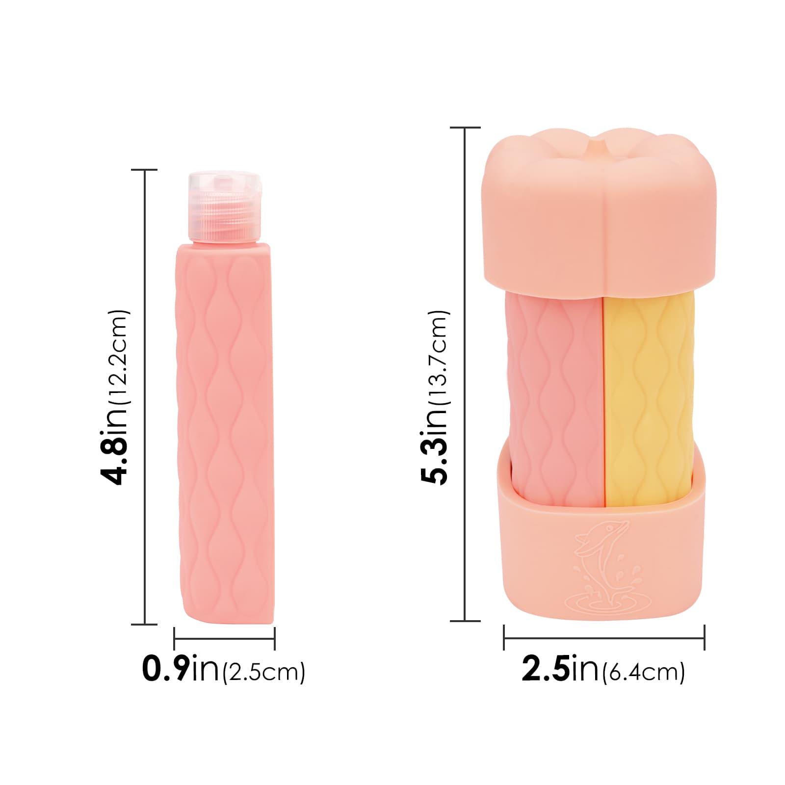 ReignSword 4 in 1 Travel Bottles for Toiletries, TSA Approved Silicone Travel Containers, Leak Proof Refillable Toiletry Containers for Shampoo Conditioner Lotion Body Wash (2oz, Pink) - 1