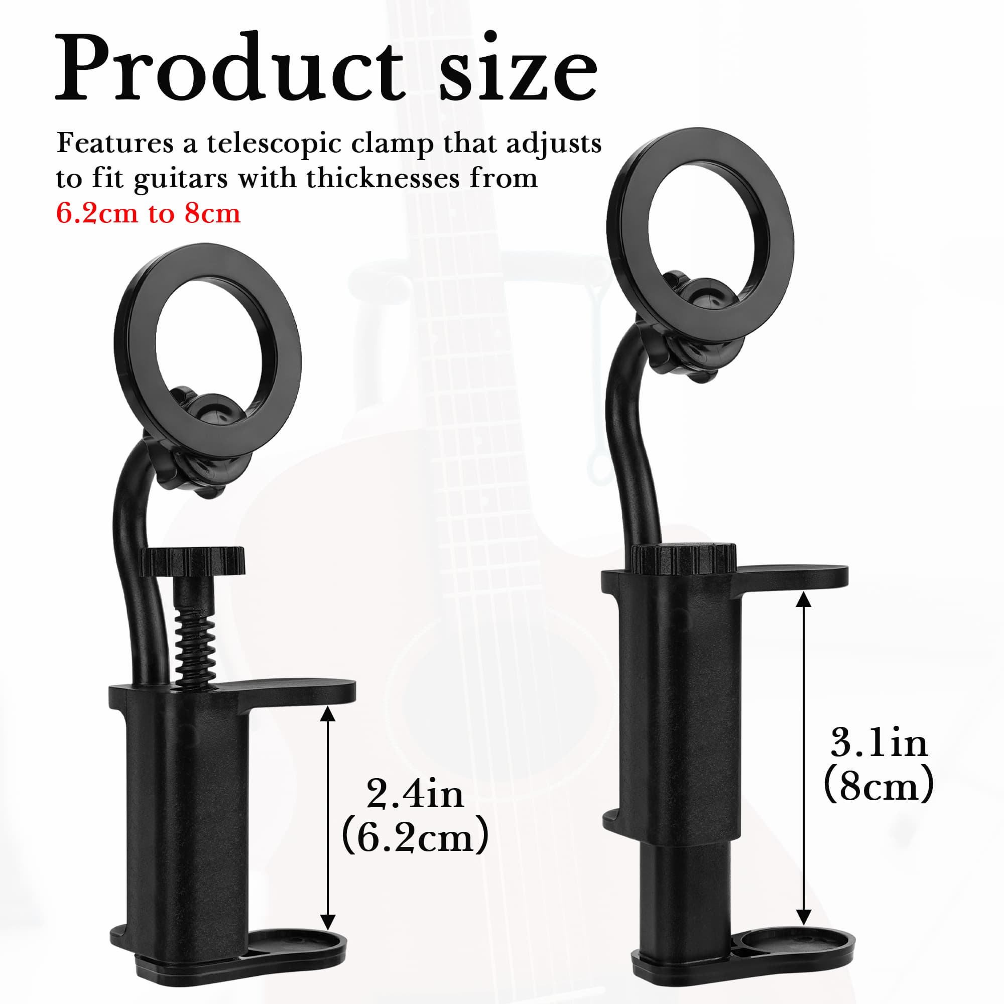 ReignSword Magnetic Guitar Phone Holder With Guitar Pick Display Holder, Adjustable & Rotatable Phone Mount for Live Streaming, Compatible with iPhone 16 15 14 13 12 Series - 1