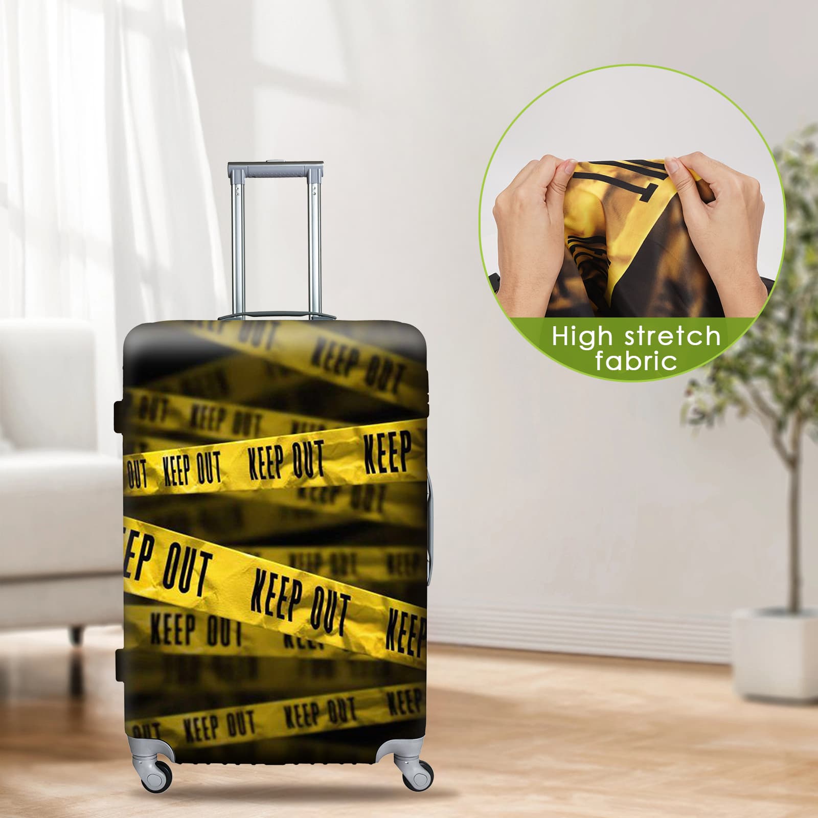ReignSword Luggage Covers for Suitcase Tsa Approved, Travel Suitcase Cover Protector Fits 22-24 Inch Luggage, Washable Baggage Covers (M, Personality Cyber ​​8) - 3