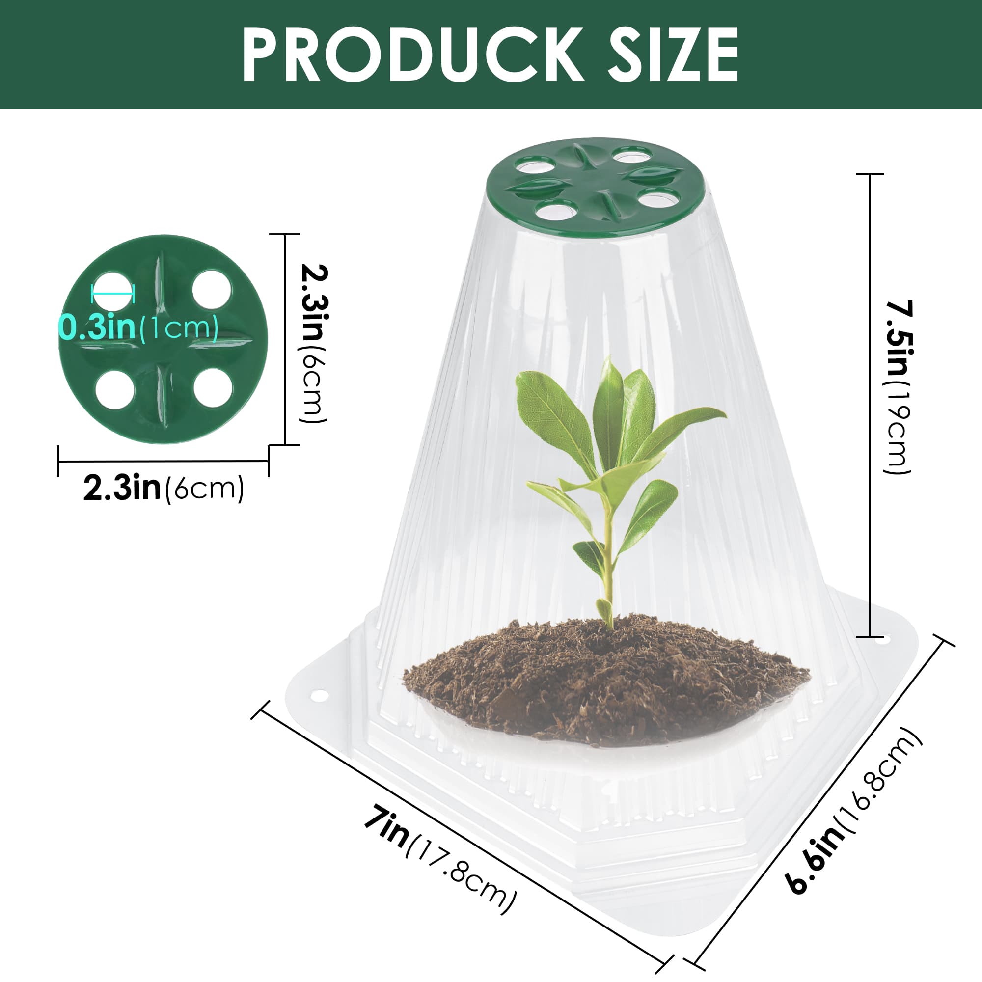 20 Pcs Garden Cloches for Plants, Plant Covers with Adjustable Clips & 40 Stakes, Freeze Protection & Animal Defense, Reusable Plant Protectors with Rotatable Vent for Tomato/Vegetable Seedlings - 1