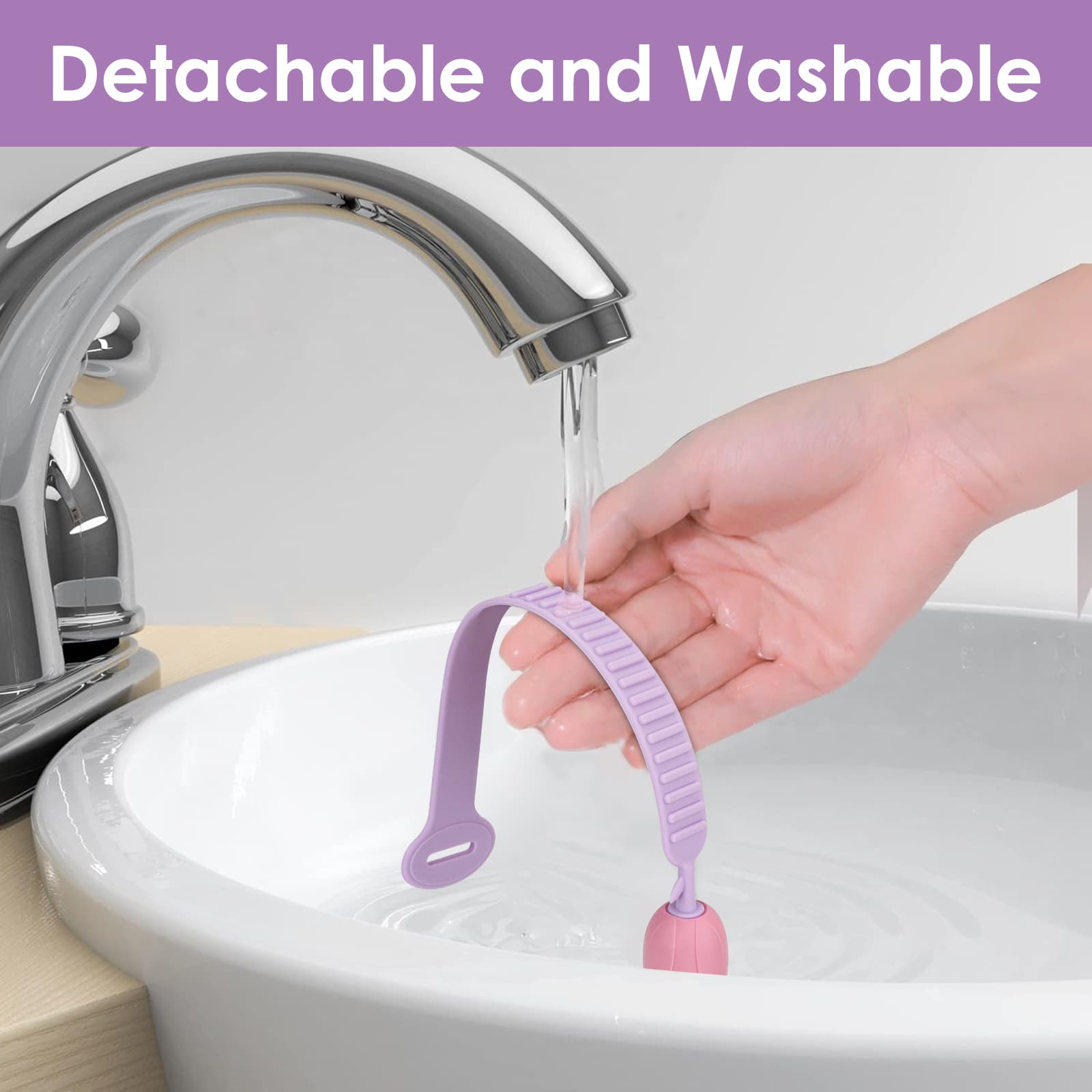 ReignSword 2 Sets Silicone Toilet Seat Lifter, Toilet Seat Handle Lifter Toilet Cover Holder, Avoid Touching, Handle Hygienic Clean - 5
