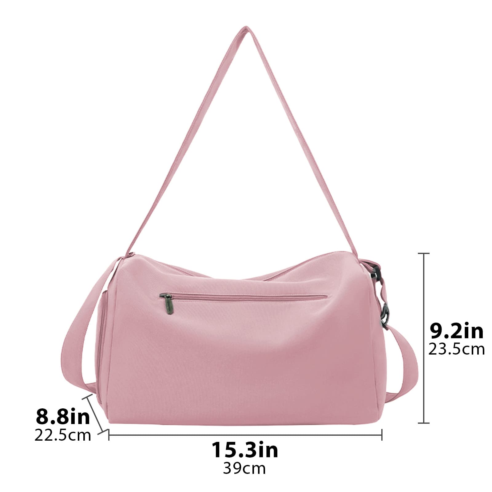 ReignSword Gym Bag with Shoes Compartment, Waterproof Travel Sports Duffle Bag, Weekender Overnight Carry on Duffel Bag for Women (Pink) - 3