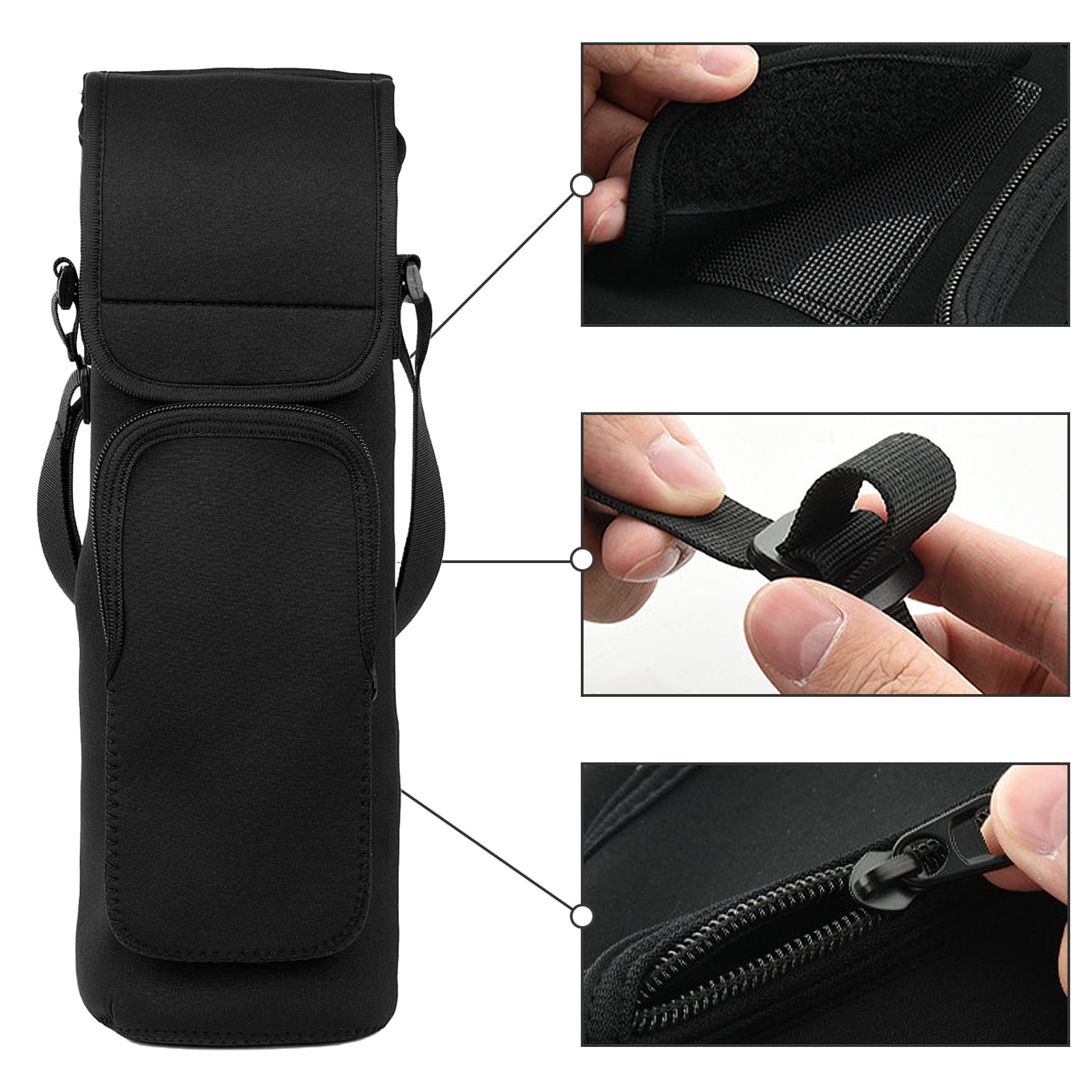 ReignSword Neoprene Travel Case Compatible with REVLON One-Step Volumizer, Portable Storage Organizer Bag Hair Tools Travel Bag (Black) - 2