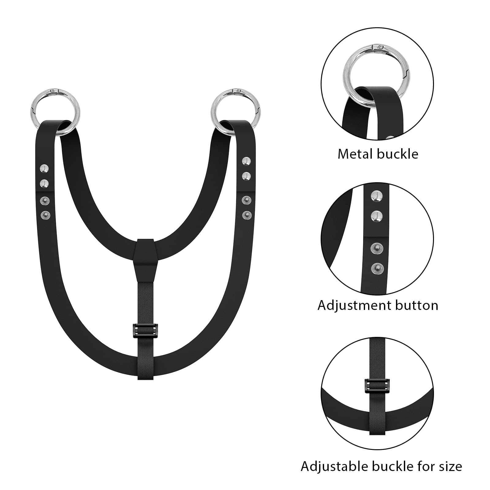 ReignSword Vegan Leather Hat Holder for Travel, Hat Harness for Women and Men, Hands-Free Hat Clip for Handbags, Backpacks, Luggage, Totes (Black) - 1