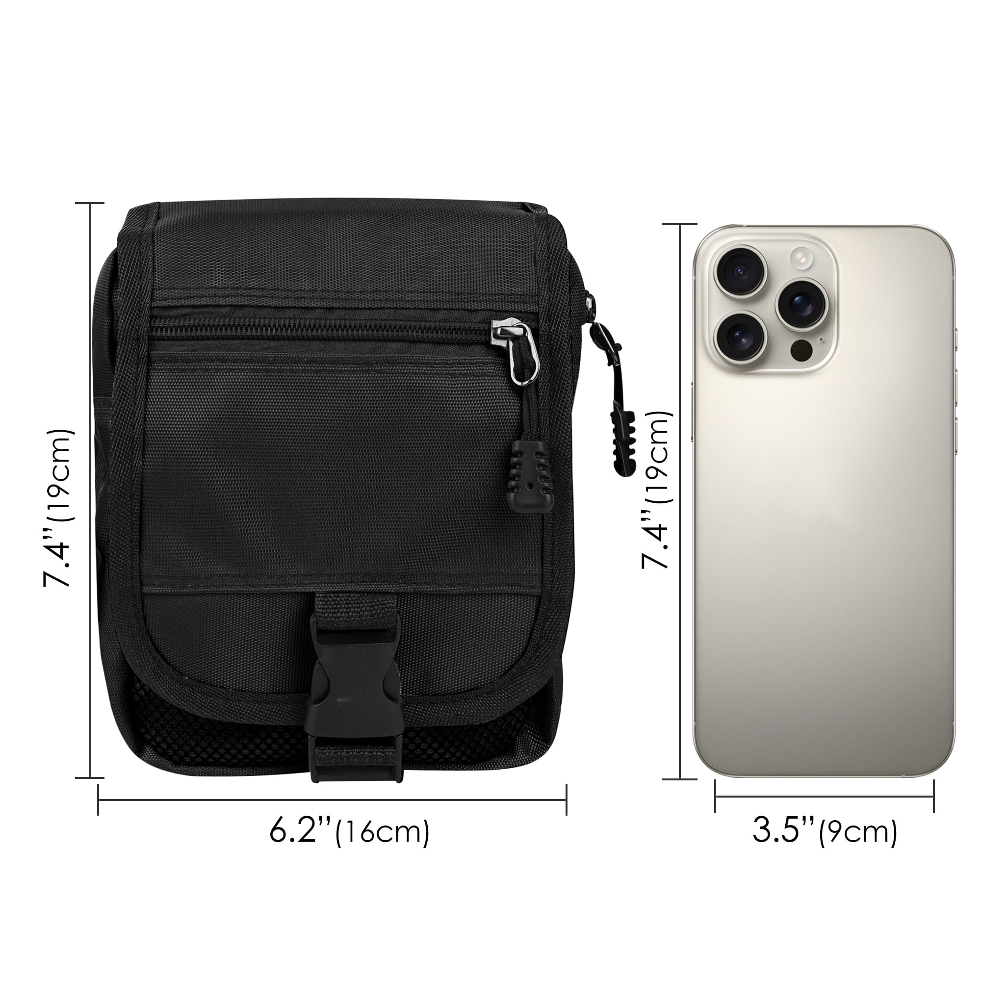 ReignSword Mini Crossbody Bags for Men Women, Small Messenger Bag Shoulder Pouch, Adjustable Crossbody Sling Bag Purse for Travel Sports (Black) - 3