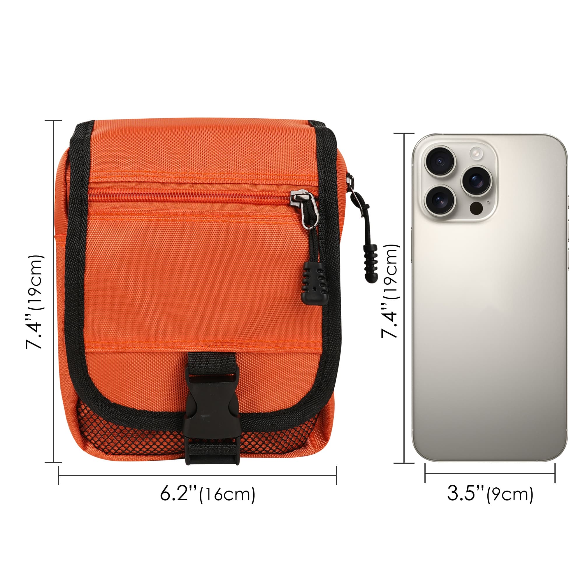 ReignSword Mini Crossbody Bags for Men Women, Small Messenger Bag Shoulder Pouch, Adjustable Crossbody Sling Bag Purse for Travel Sports (Orange) - 1