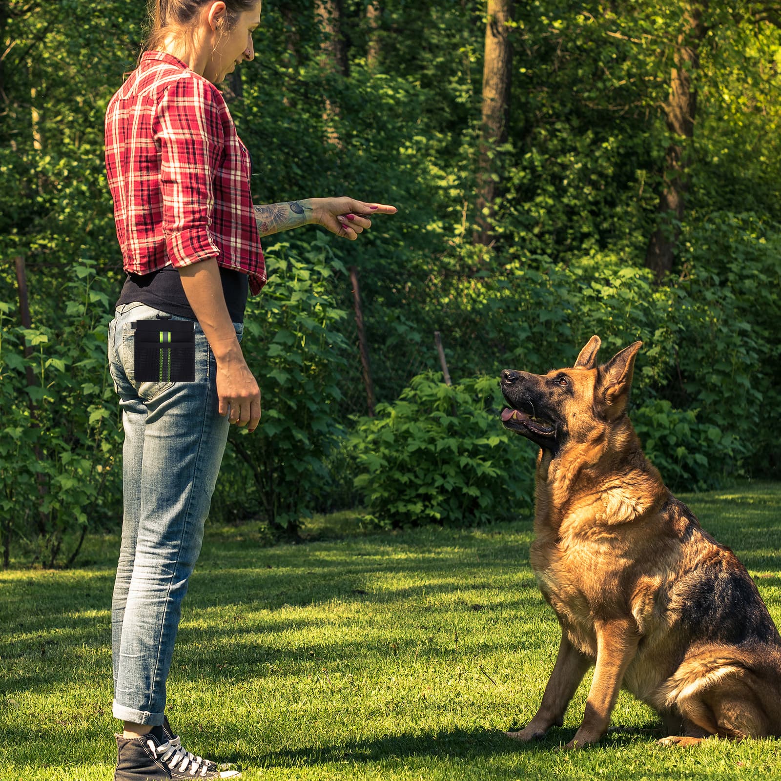 ReignSword Dog Treat Pouch, Self-Closing Pet Training Pouch with Carabiner, Hand Free Pet Feed Snack Reward for Pet Walking - 4