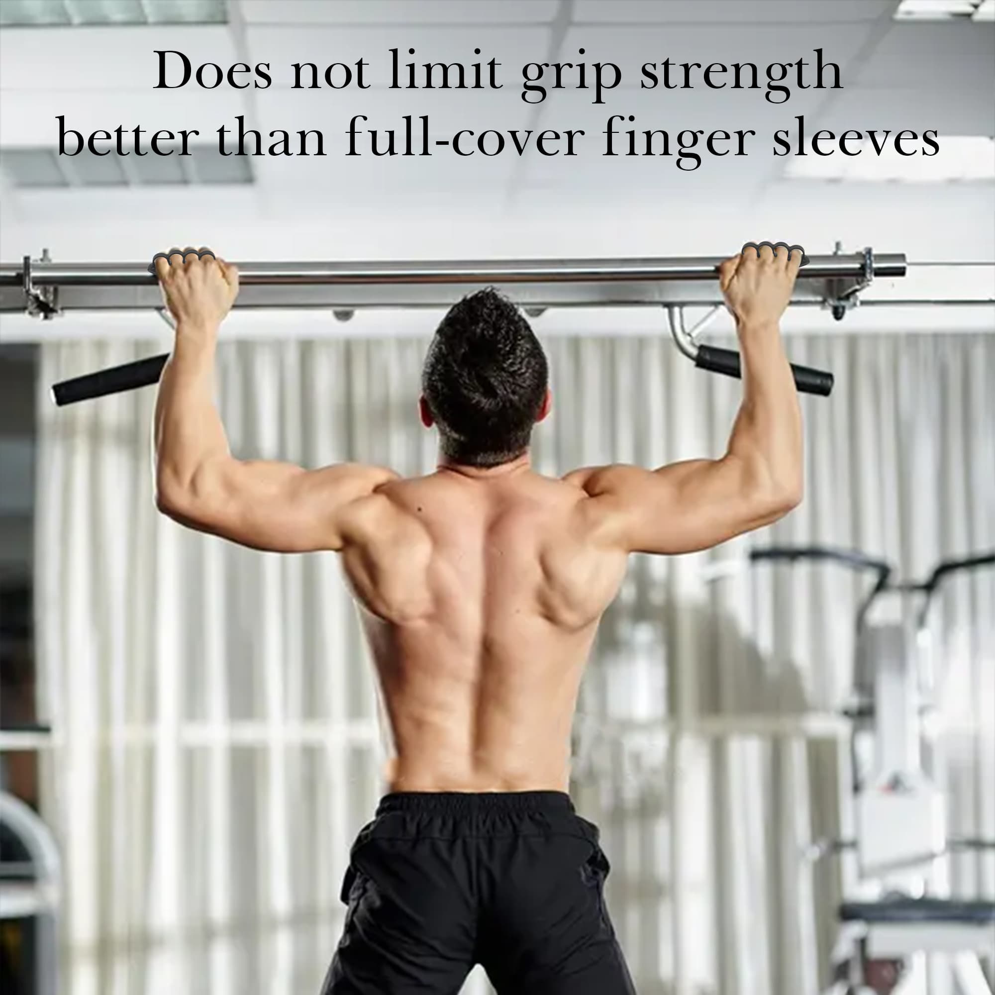 ReignSword Weight Lifting Grips for Men Women, Anti-Slip Gym Grips Protection Gloves for Weight Lifting, Dumbbell, Deadlift, Pull-Ups and Gym Training (Black) - 3