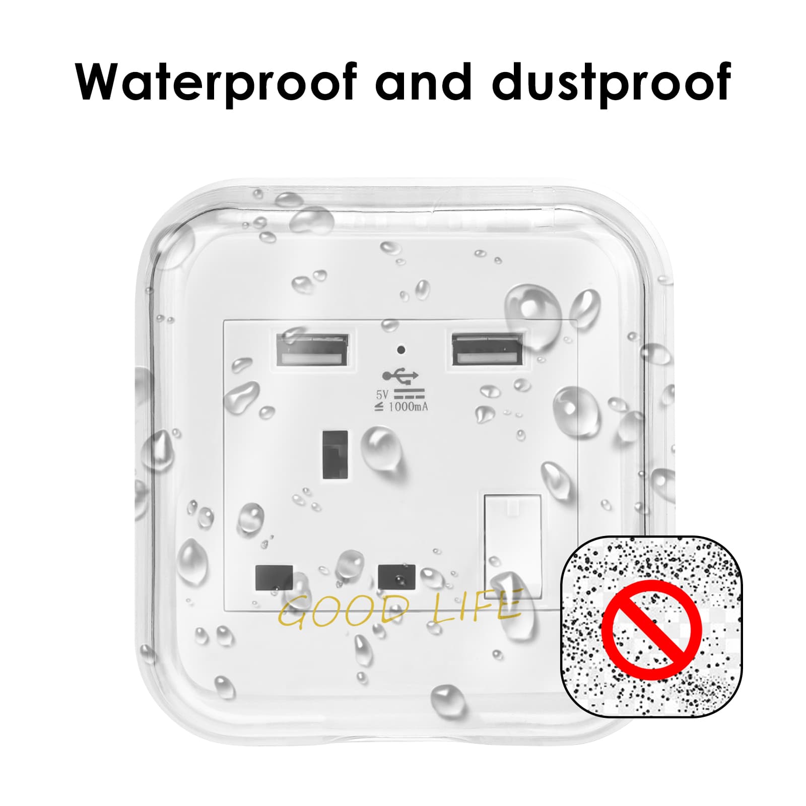 ReignSword Weatherproof Electrical Outlet Cover, Adhesive Outdoor Receptacle Cover, Dust-Proof Plug Cover, Receptacle Protector for Bathroom, Kitchen and Balcony (White) - 2