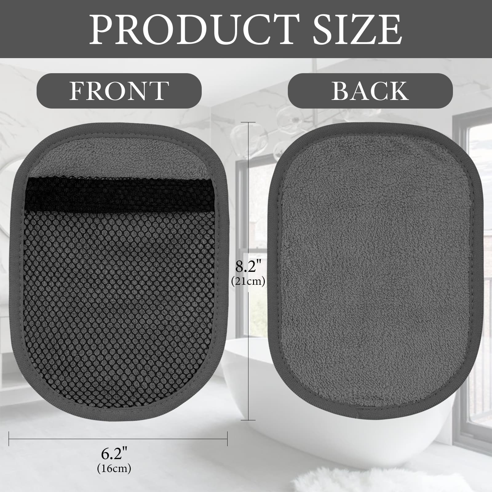 ReignSword 2 Pack Velvet Soap Bag, Exfoliation for Bath or Shower, Foaming and Drying The Soap, Bar Soap Pouch Scrubber for Men and Women (Grey) - 1
