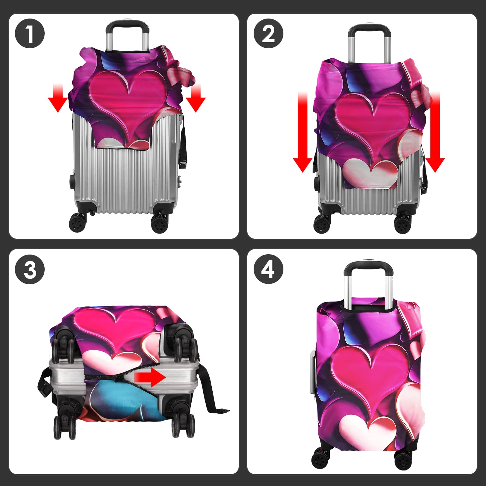 ReignSword Travel Luggage Cover Suitcase Protector Fit 26-28 Inch Luggage, Washable Luggage Covers for Suitcase Tsa Approved (H940, L) - 4