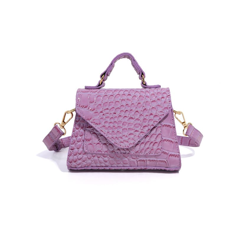 ReignSword Small Crossbody Bags for Women, Vegan Leather Crocodile Pattern Mini Purse, Trendy Clutch Top Handle Shoulder Handbag (Not Compatible with Phone) (Purple) - 8