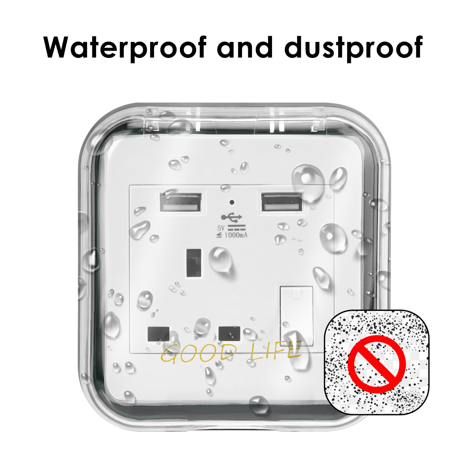 ReignSword Weatherproof Electrical Outlet Cover, Adhesive Outdoor Receptacle Cover, Dust-Proof Plug Cover, Receptacle Protector for Bathroom, Kitchen and Balcony (Green) - 2
