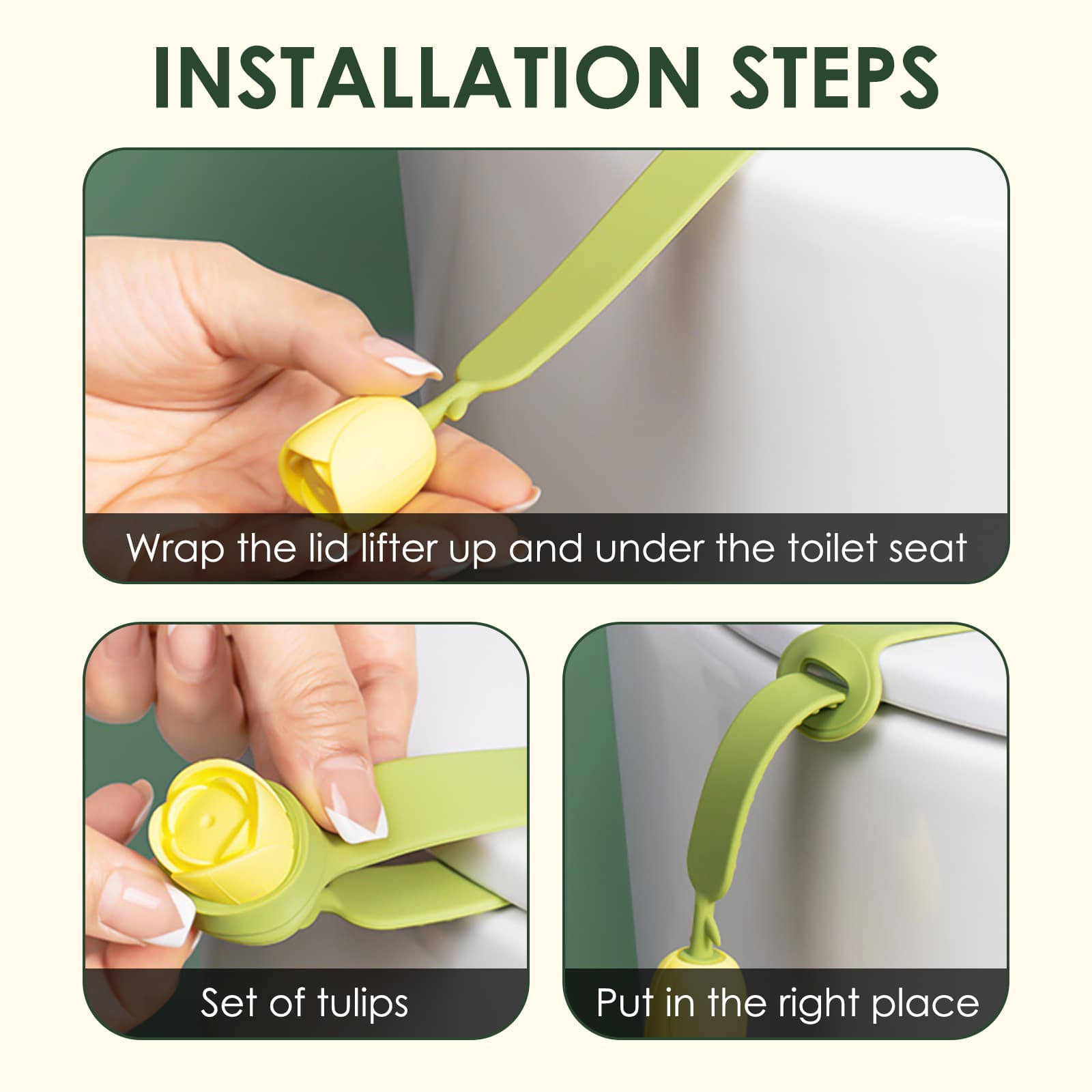 ReignSword 2 Sets Silicone Toilet Seat Lifter, Toilet Seat Handle Lifter Toilet Cover Holder, Avoid Touching, Handle Hygienic Clean - 3
