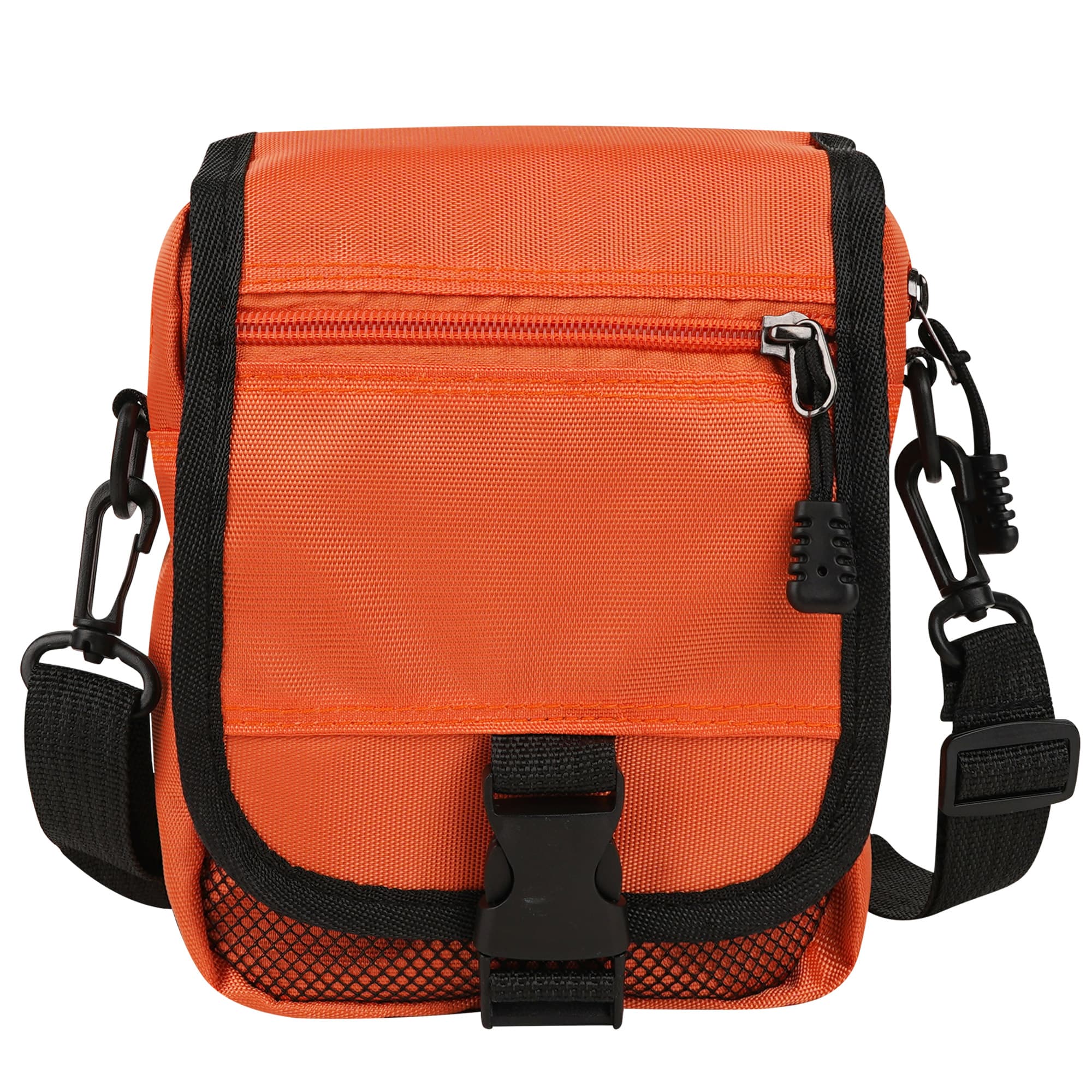 ReignSword Mini Crossbody Bags for Men Women, Small Messenger Bag Shoulder Pouch, Adjustable Crossbody Sling Bag Purse for Travel Sports (Orange) - 2