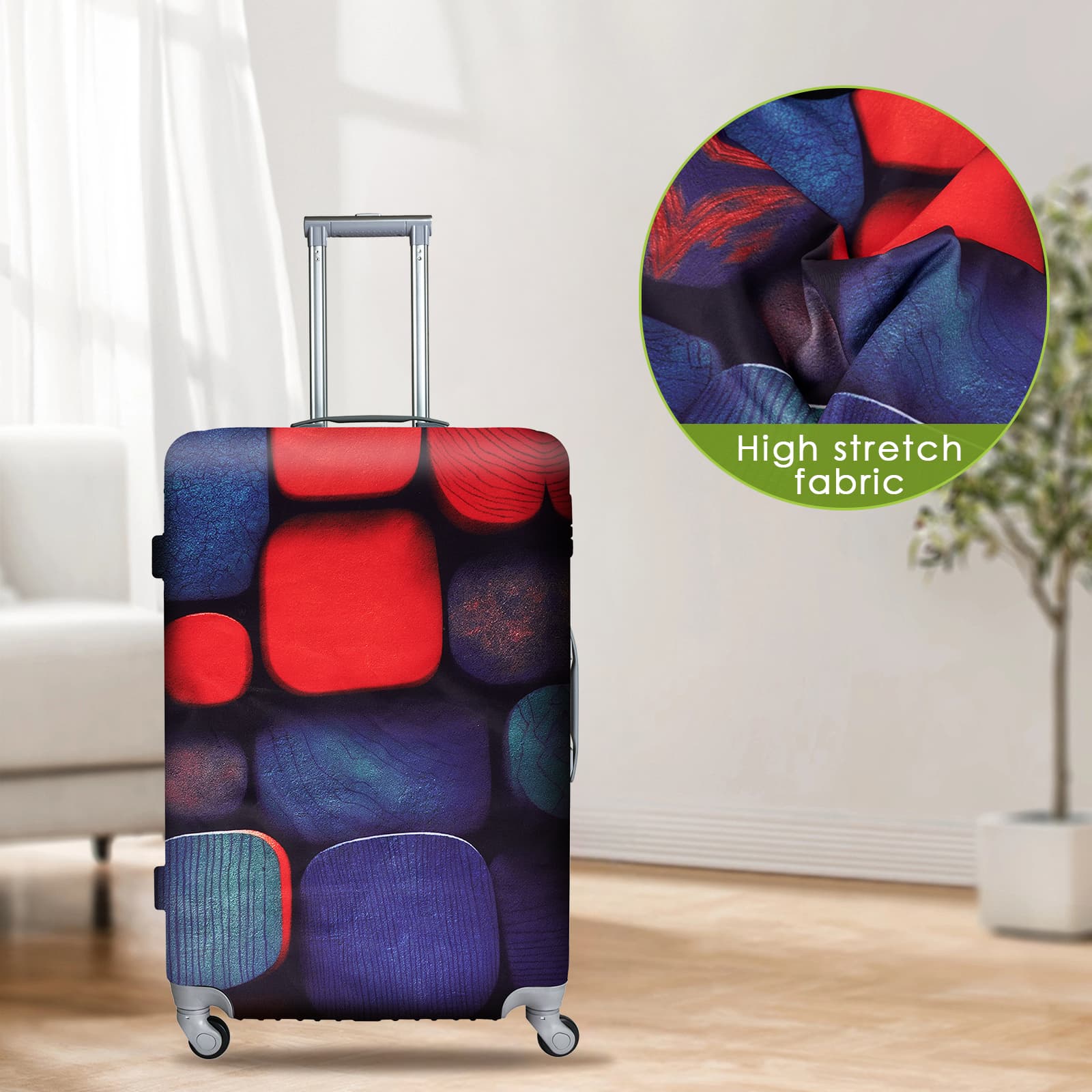 ReignSword Travel Luggage Cover Suitcase Protector Fit 22-24 Inch Luggage, Washable Luggage Covers for Suitcase Tsa Approved (H943, M) - 3