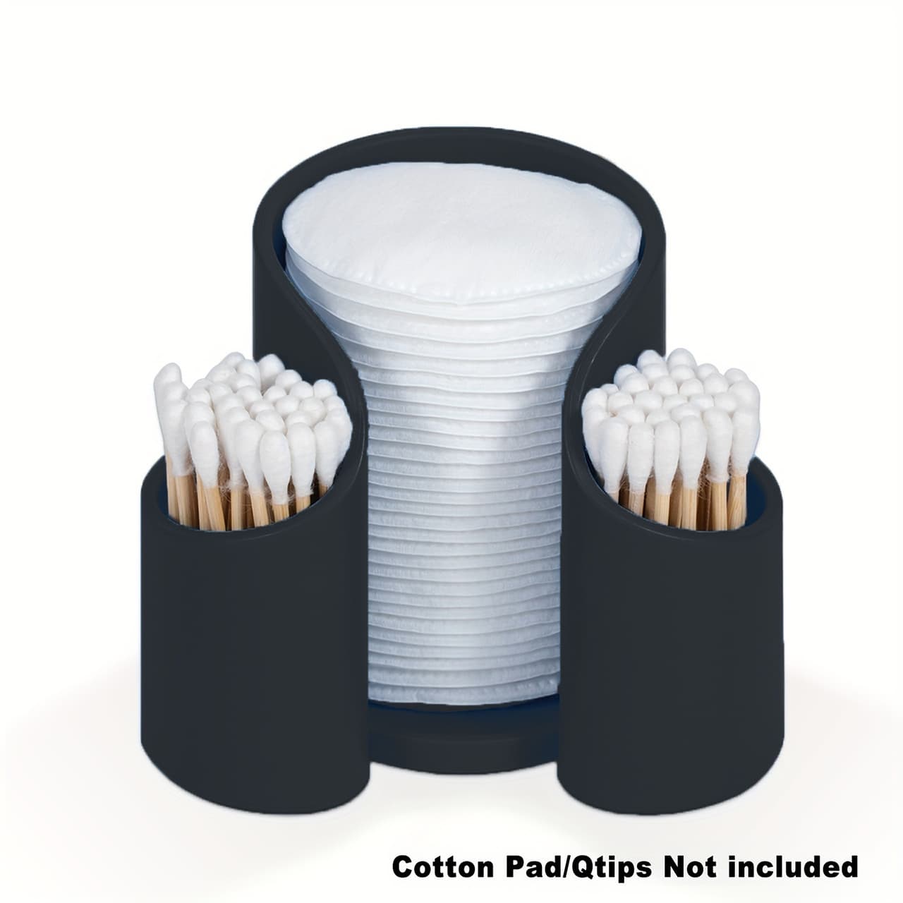 ReignSword Plastic Cotton Pad Dispenser, Cotton Swab Holder for Bathroom, Cotton Pad QTips Holder, Storage Organizer for Paper Cup and Floss Dispensers (Black) - 6