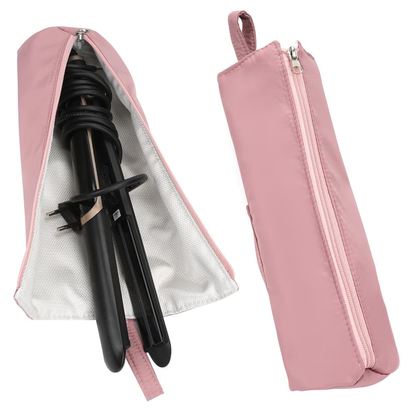 ReignSword Hair Tools Travel Bag, Heat Resistant Hot Iron Holder, Portable Hot Iron Mat for Curling Iron, Flat Iron, Hair Straightener (Pink)
