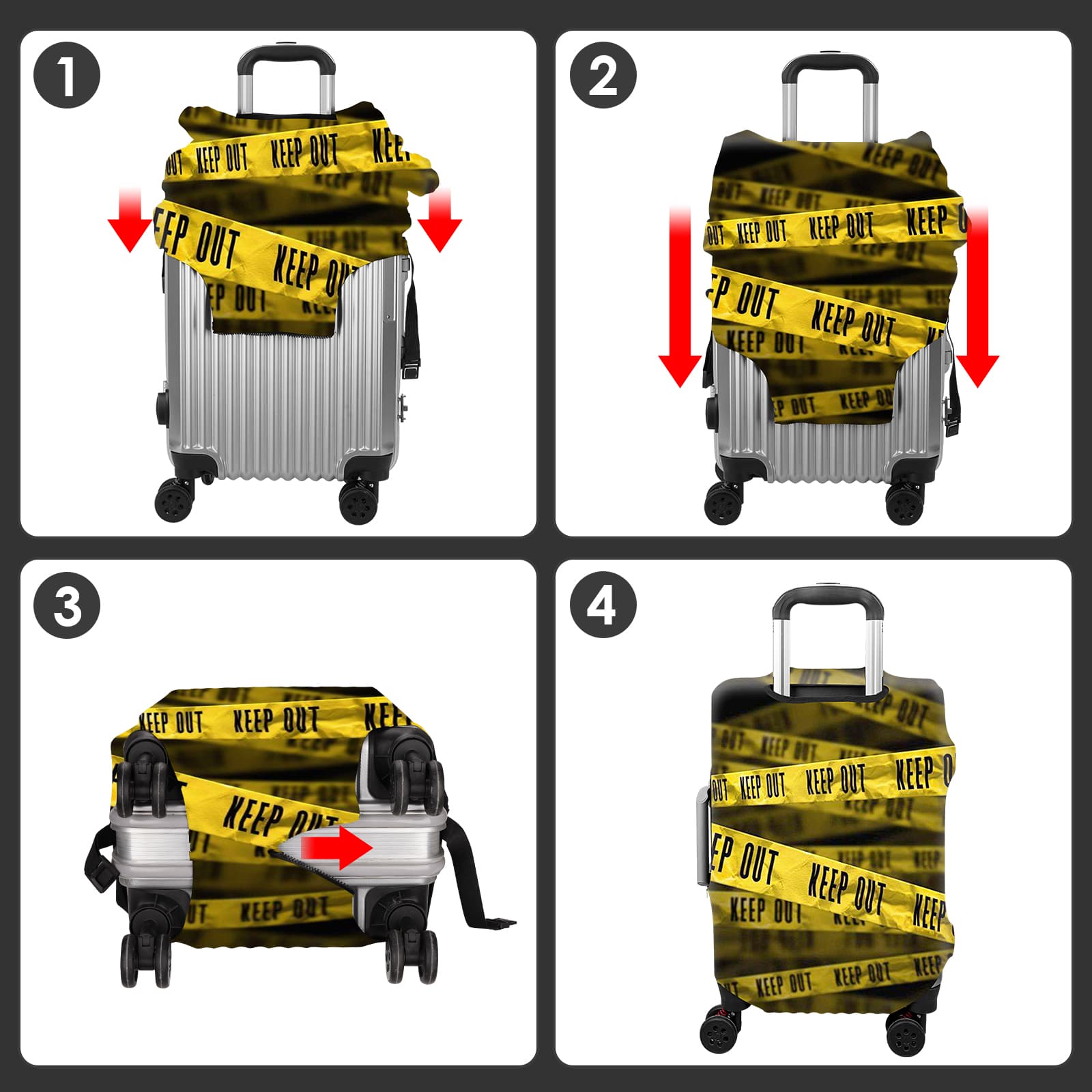 ReignSword Luggage Covers for Suitcase Tsa Approved, Travel Suitcase Cover Protector Fits 22-24 Inch Luggage, Washable Baggage Covers (M, Personality Cyber ​​8) - 4